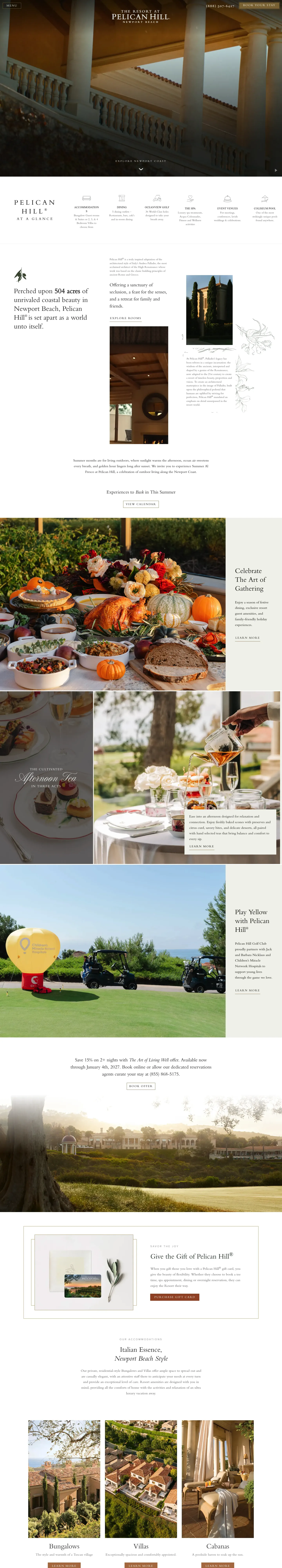 Homepage of Pelican Hill