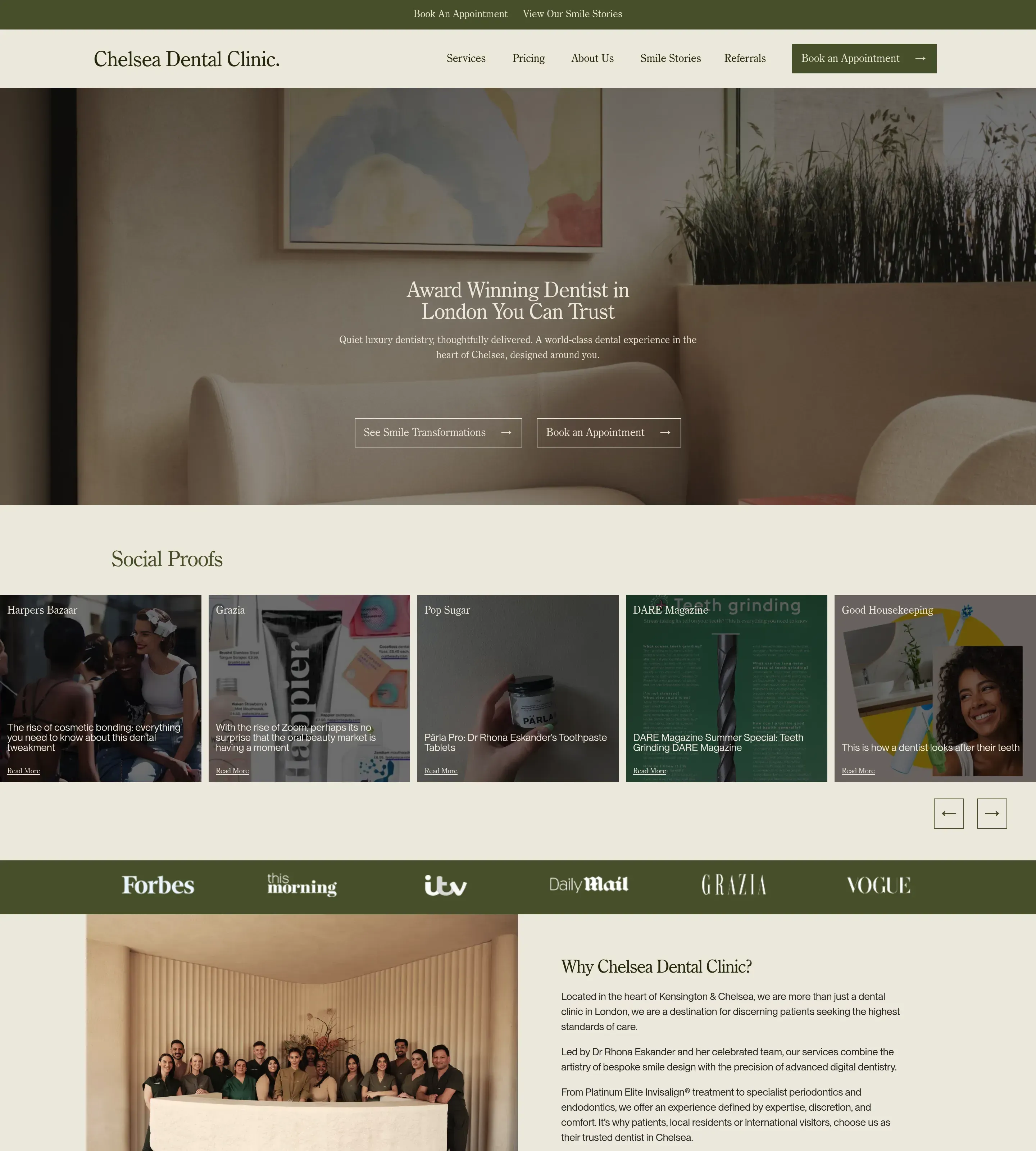 Homepage of Chelsea Dental Clinic