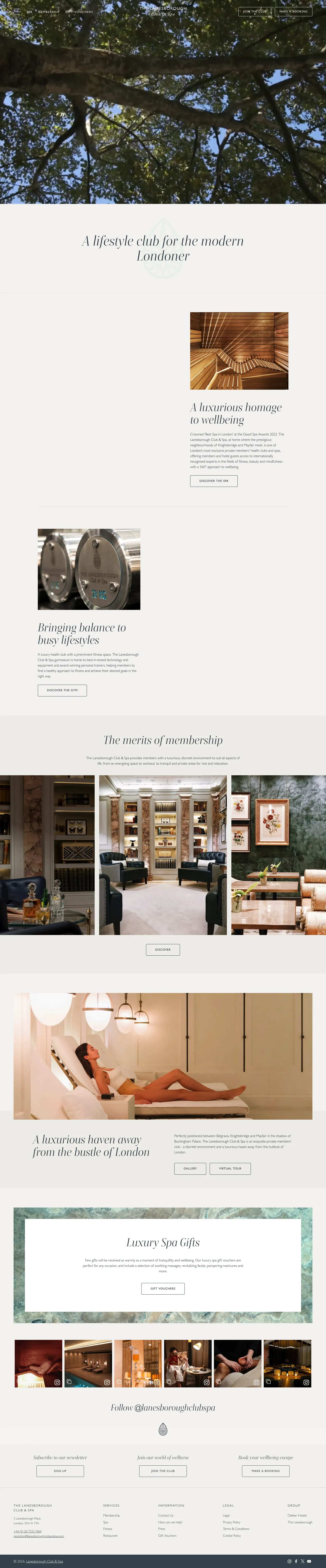 Homepage of The Lanesborough