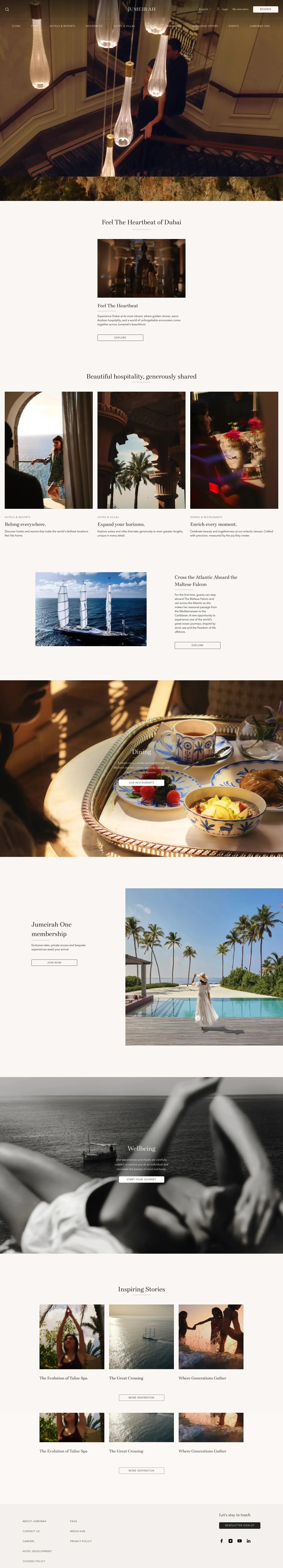 Homepage of Jumeirah