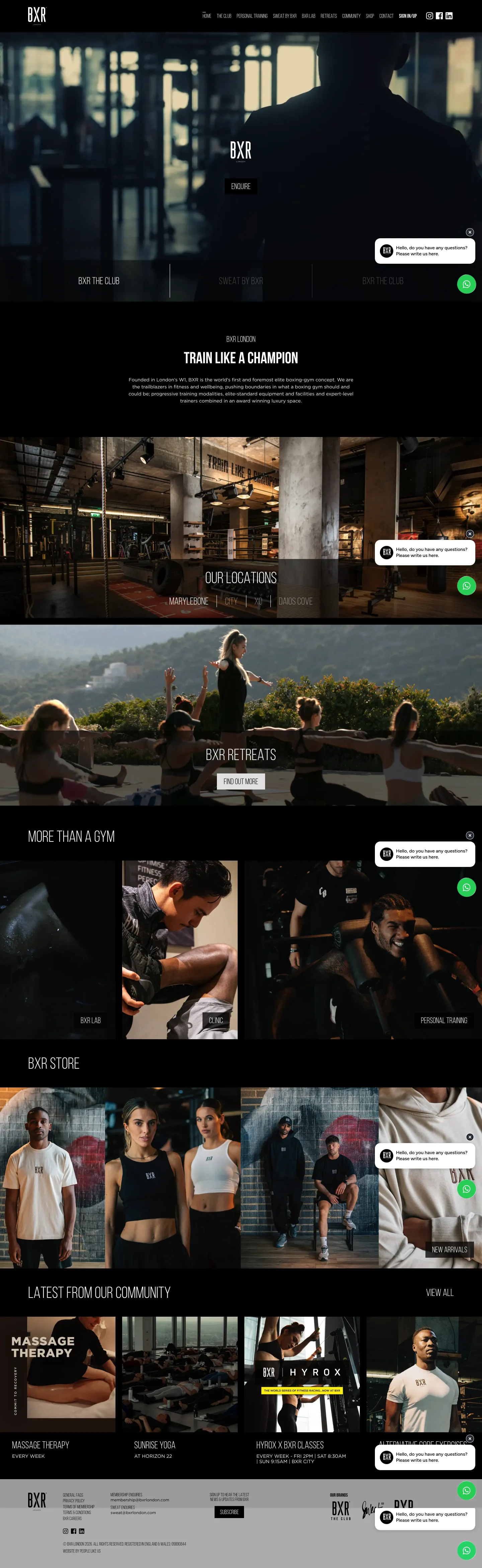 Homepage of BXR