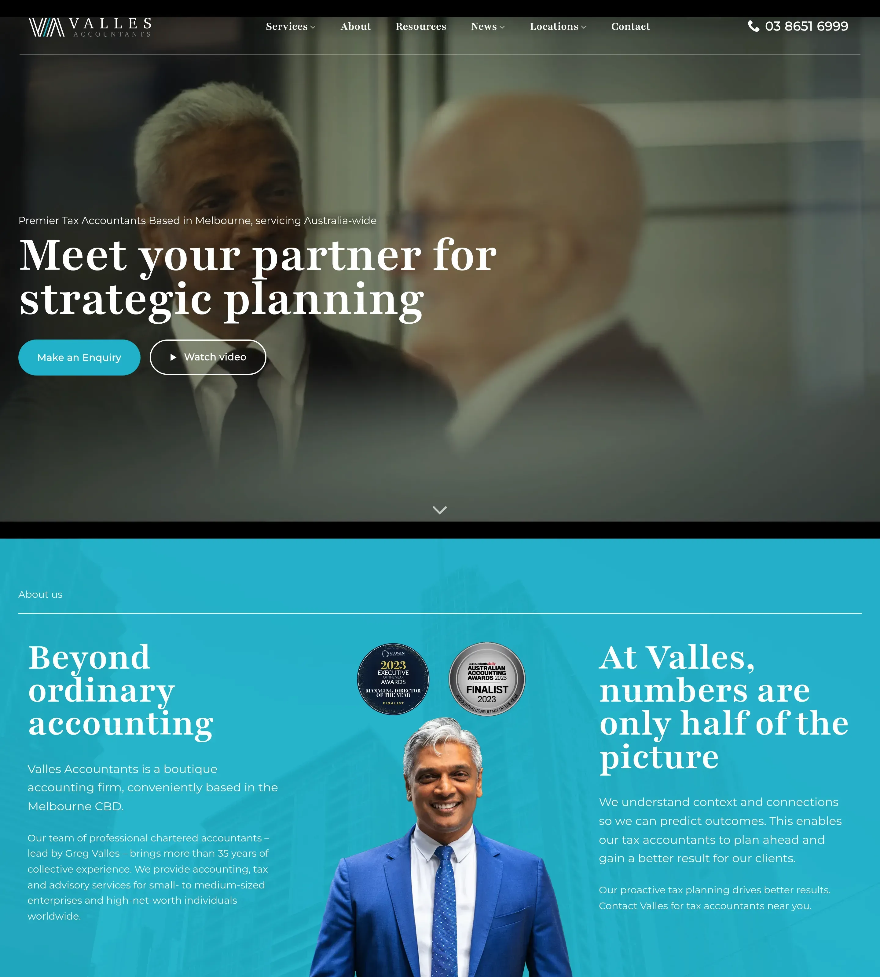 Homepage of Valles Accountants