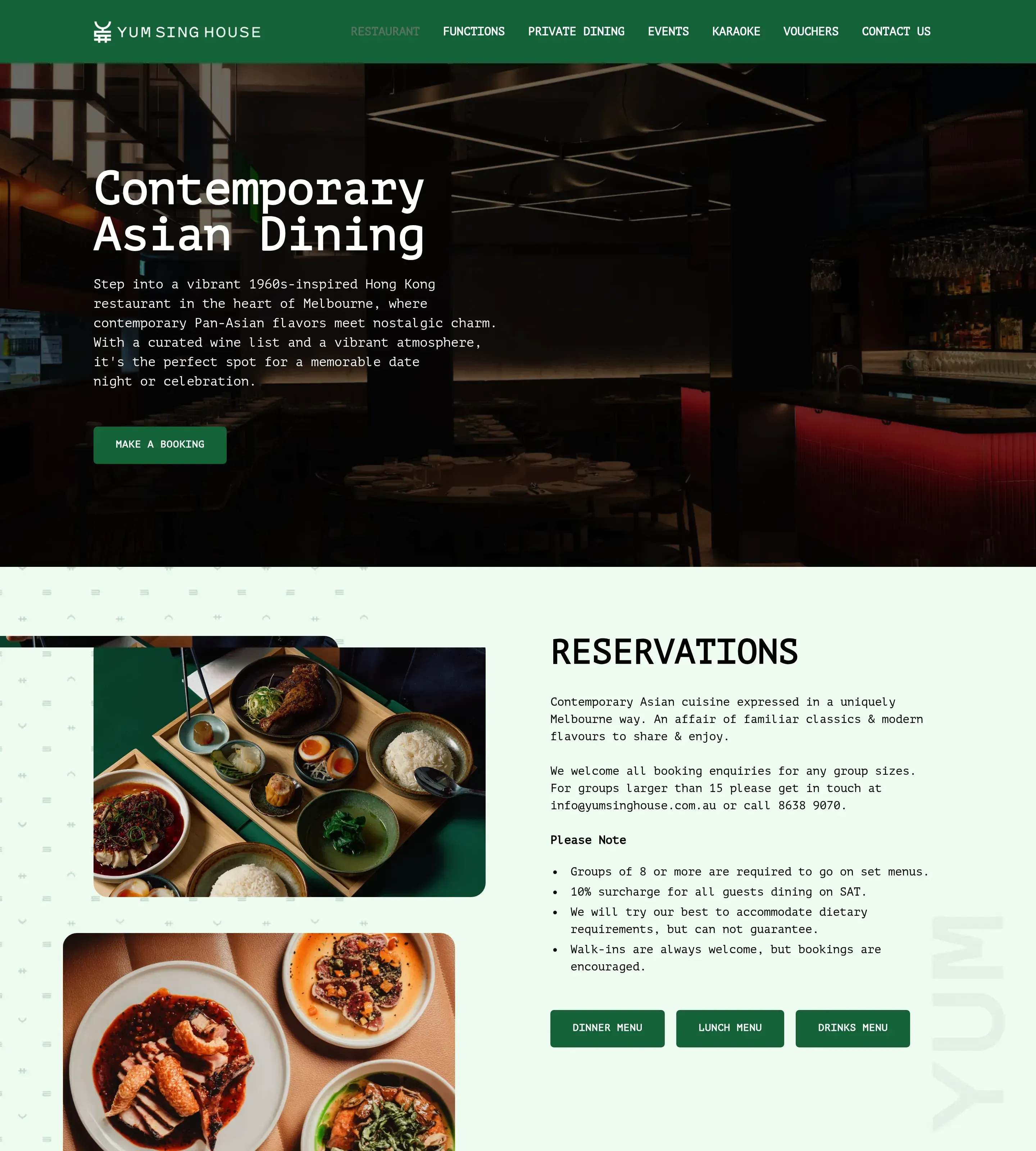 Homepage of Yum Sing House