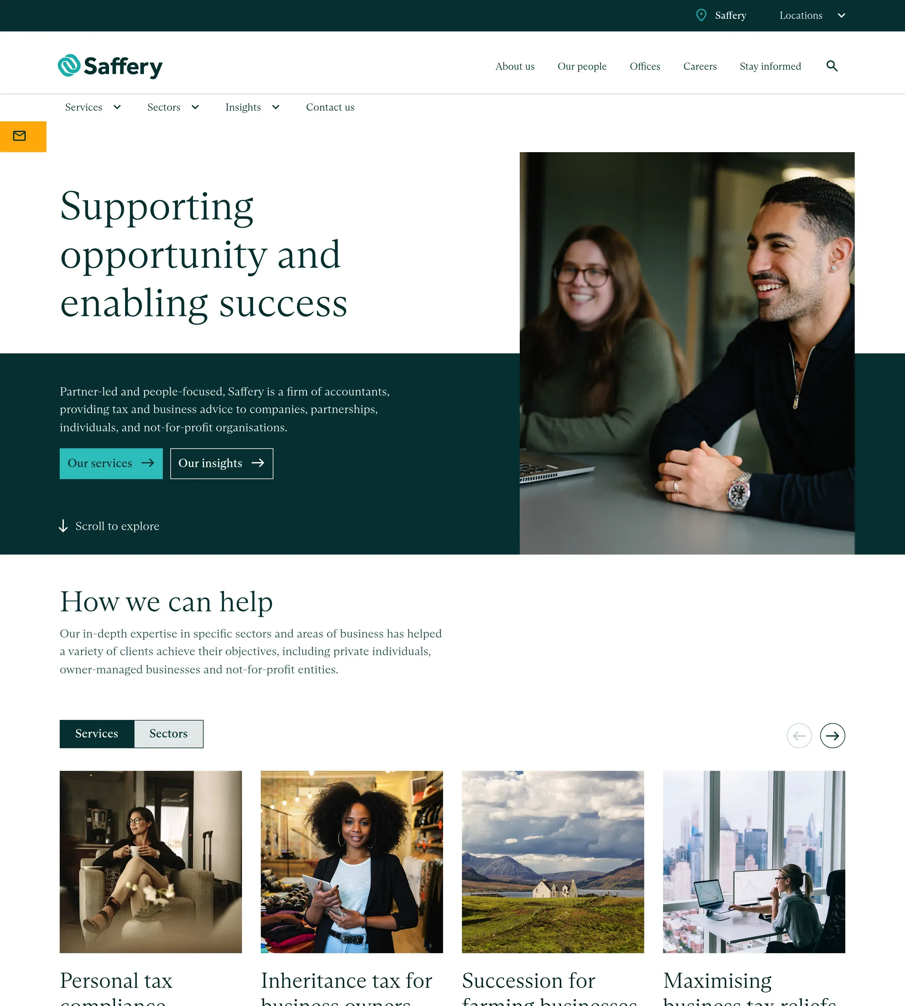 Homepage of Saffery