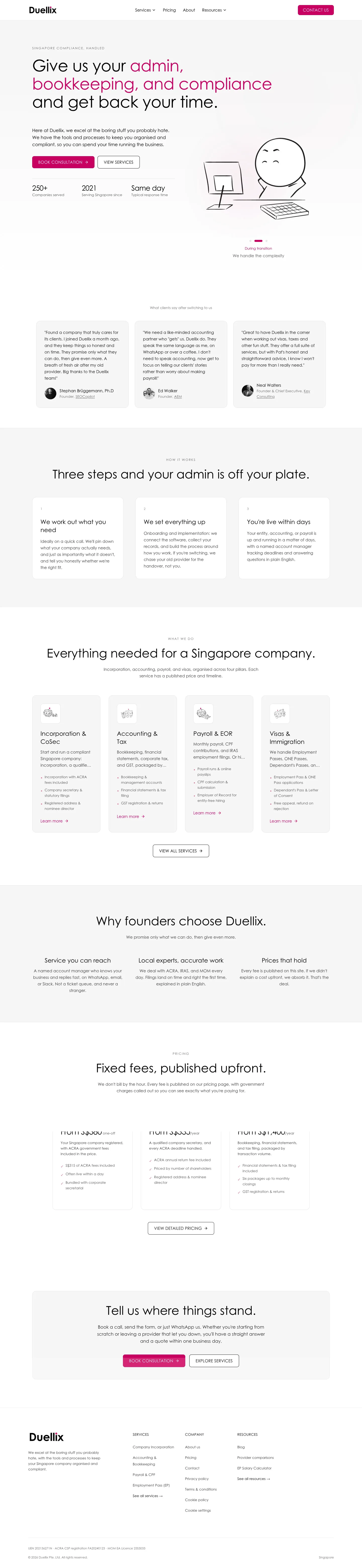 Homepage of Duellix