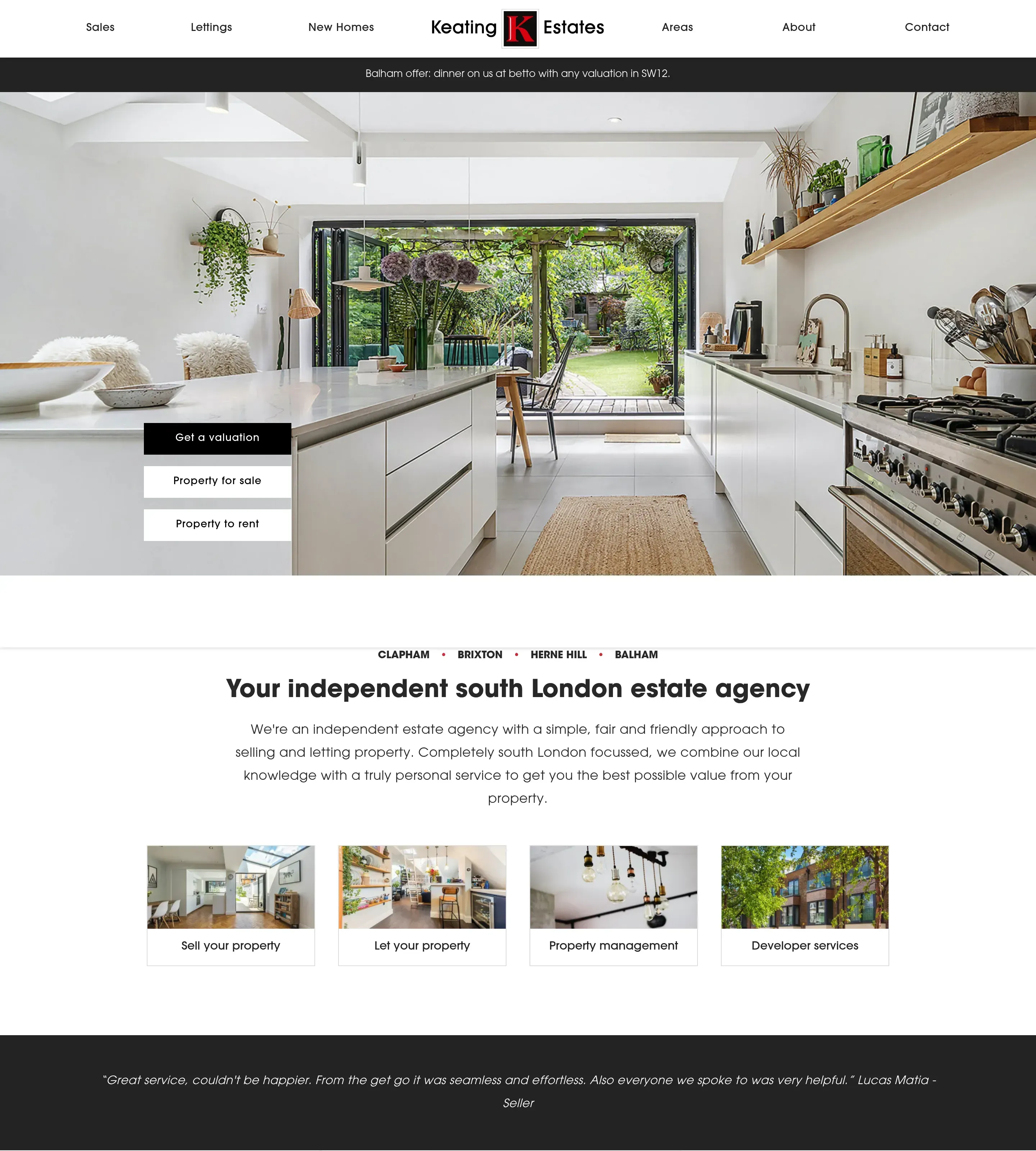 Homepage of Keating Estates
