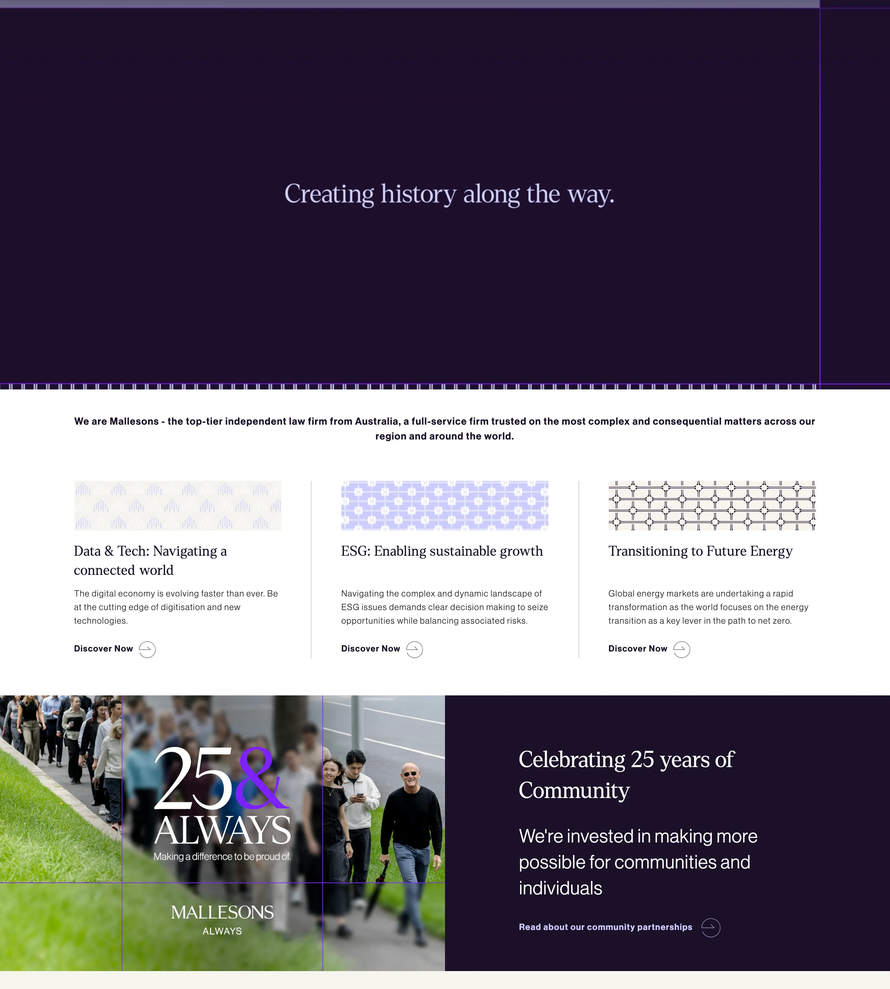 Homepage of Mallesons