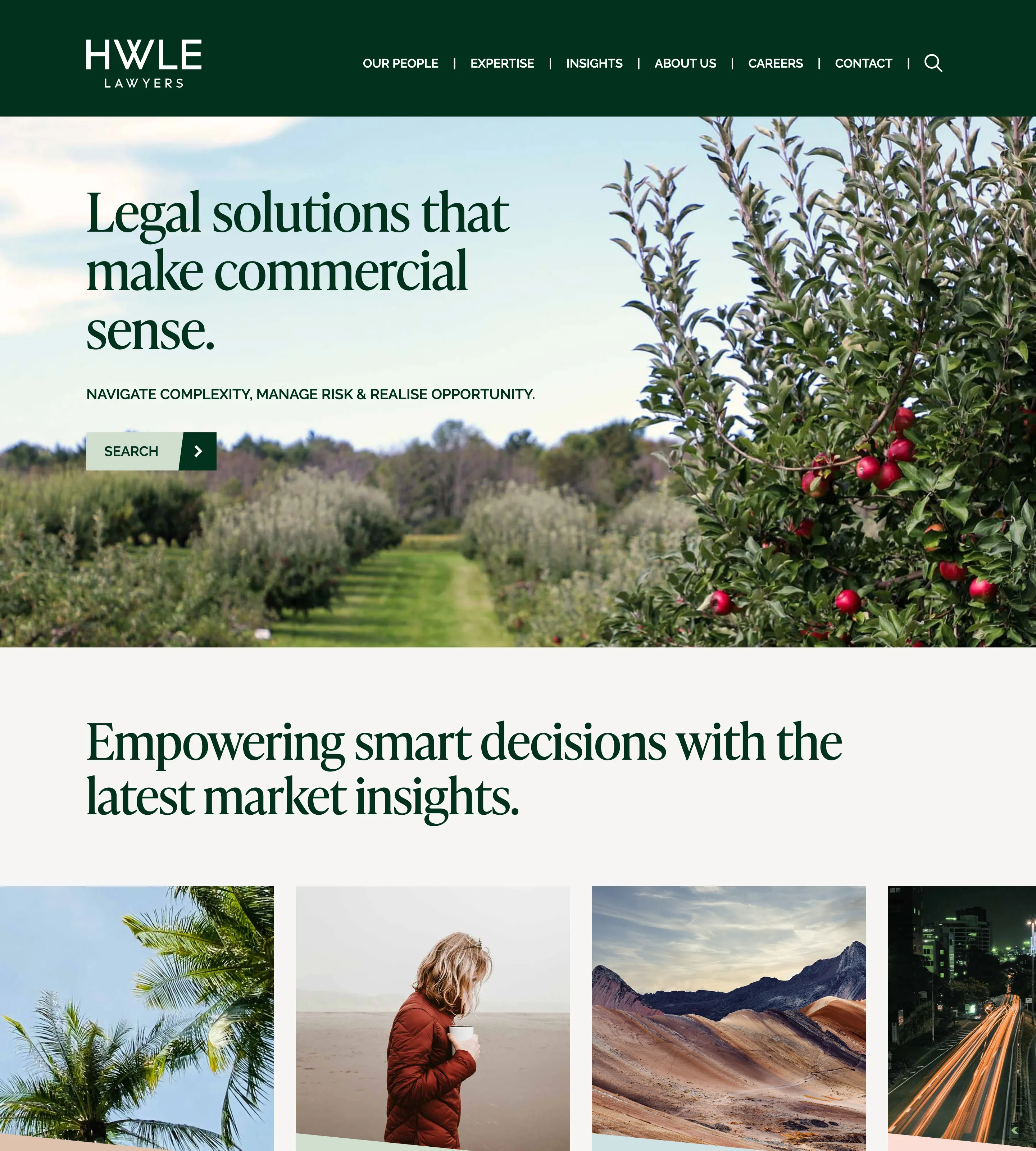 Homepage of HWLE Lawyers