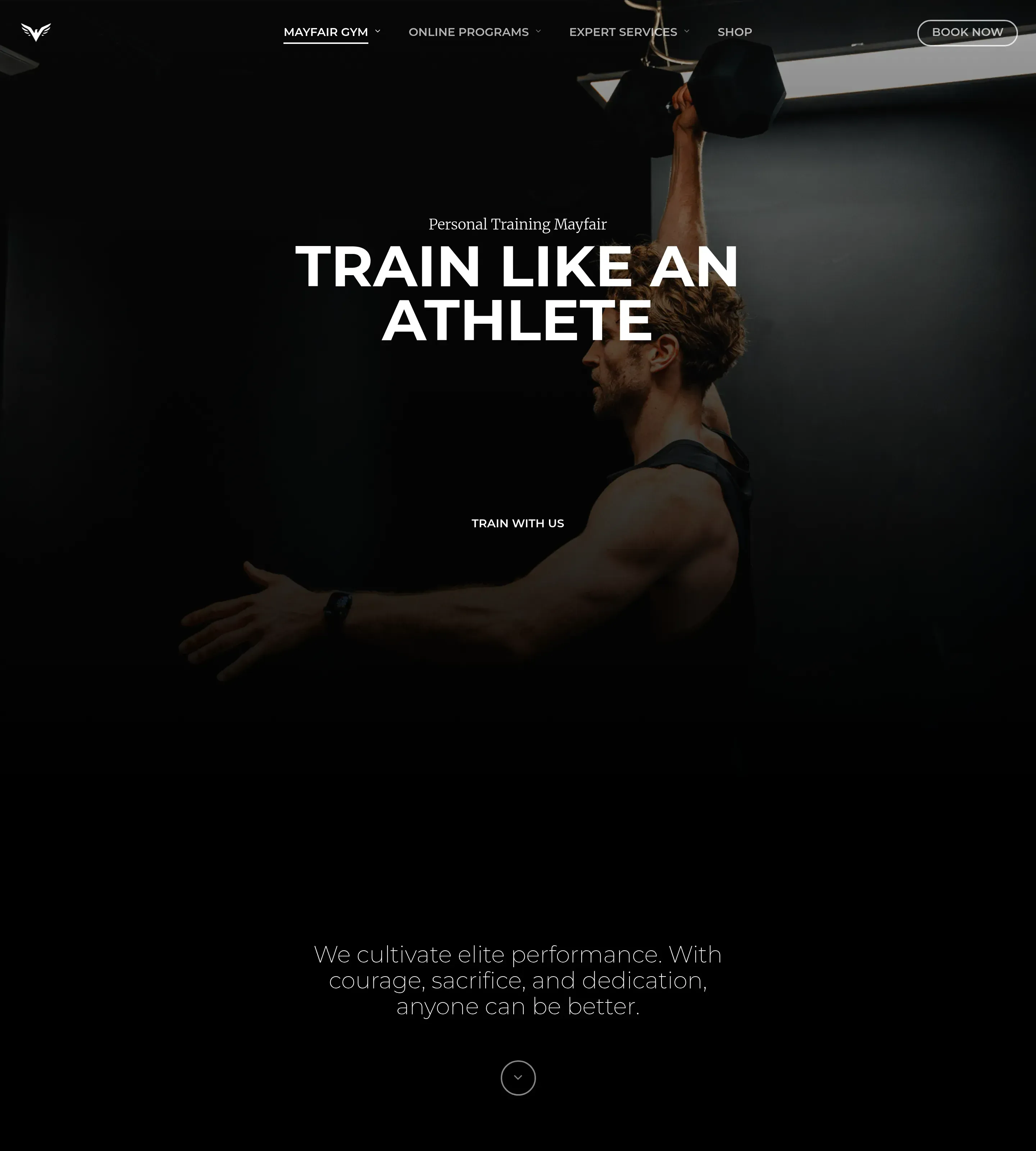 Homepage of Mayfair Gym