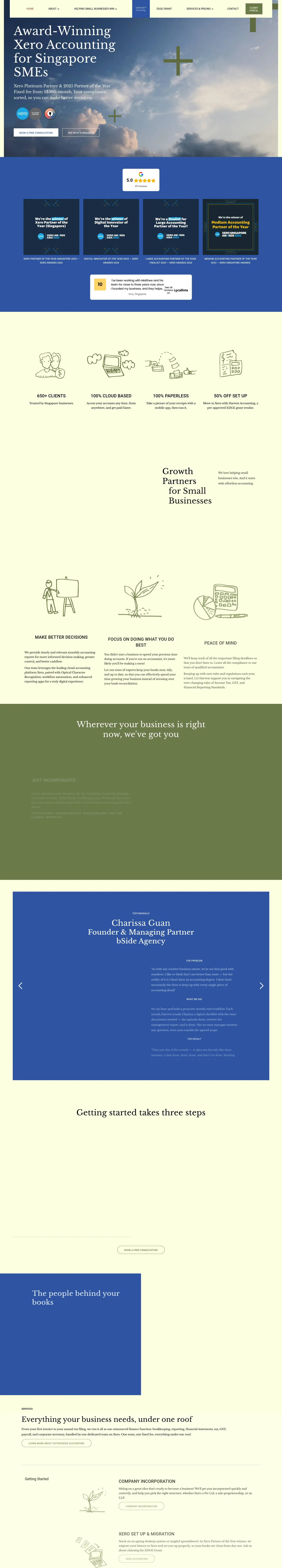 Homepage of Harvest Accounting