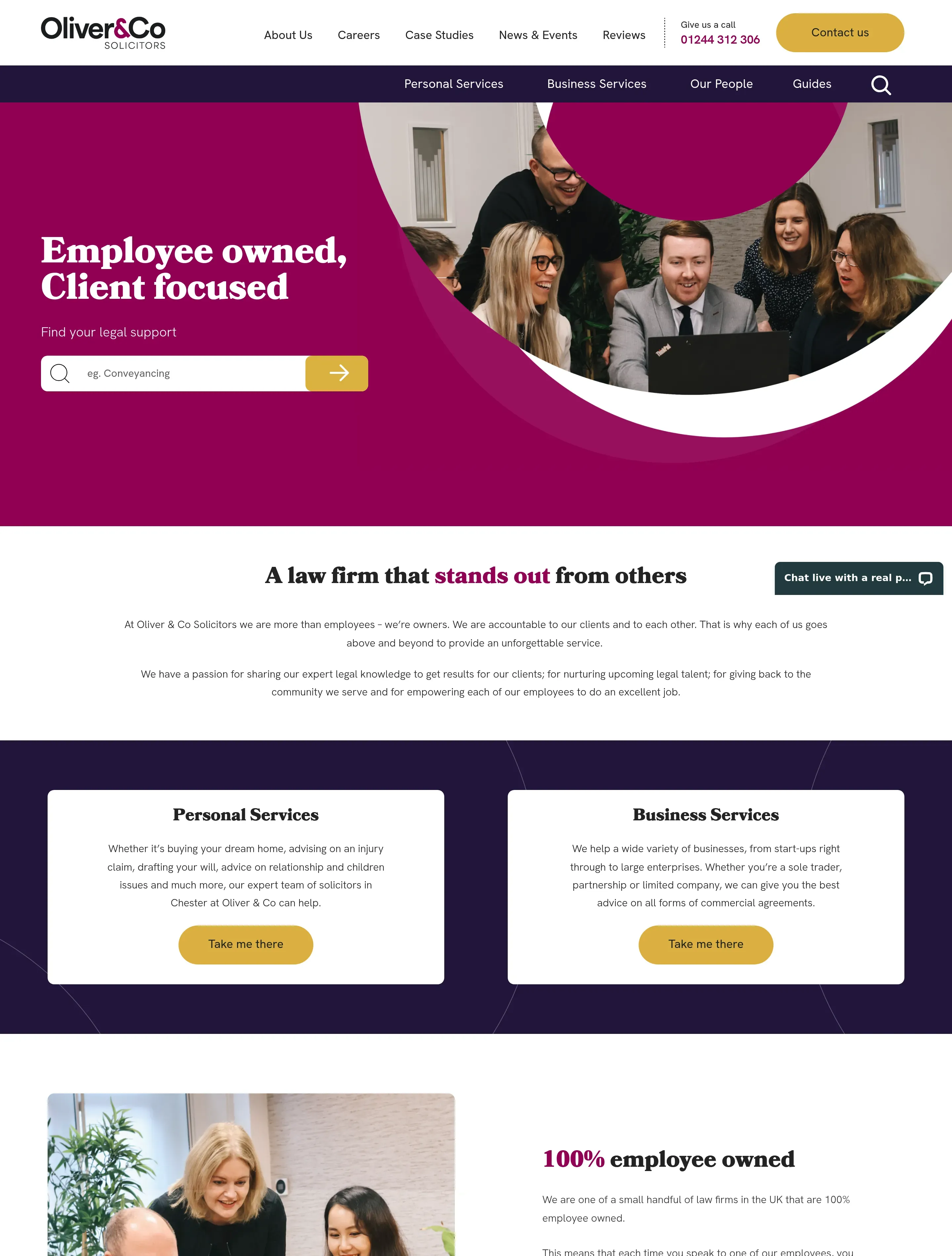 Homepage of Oliver & Co