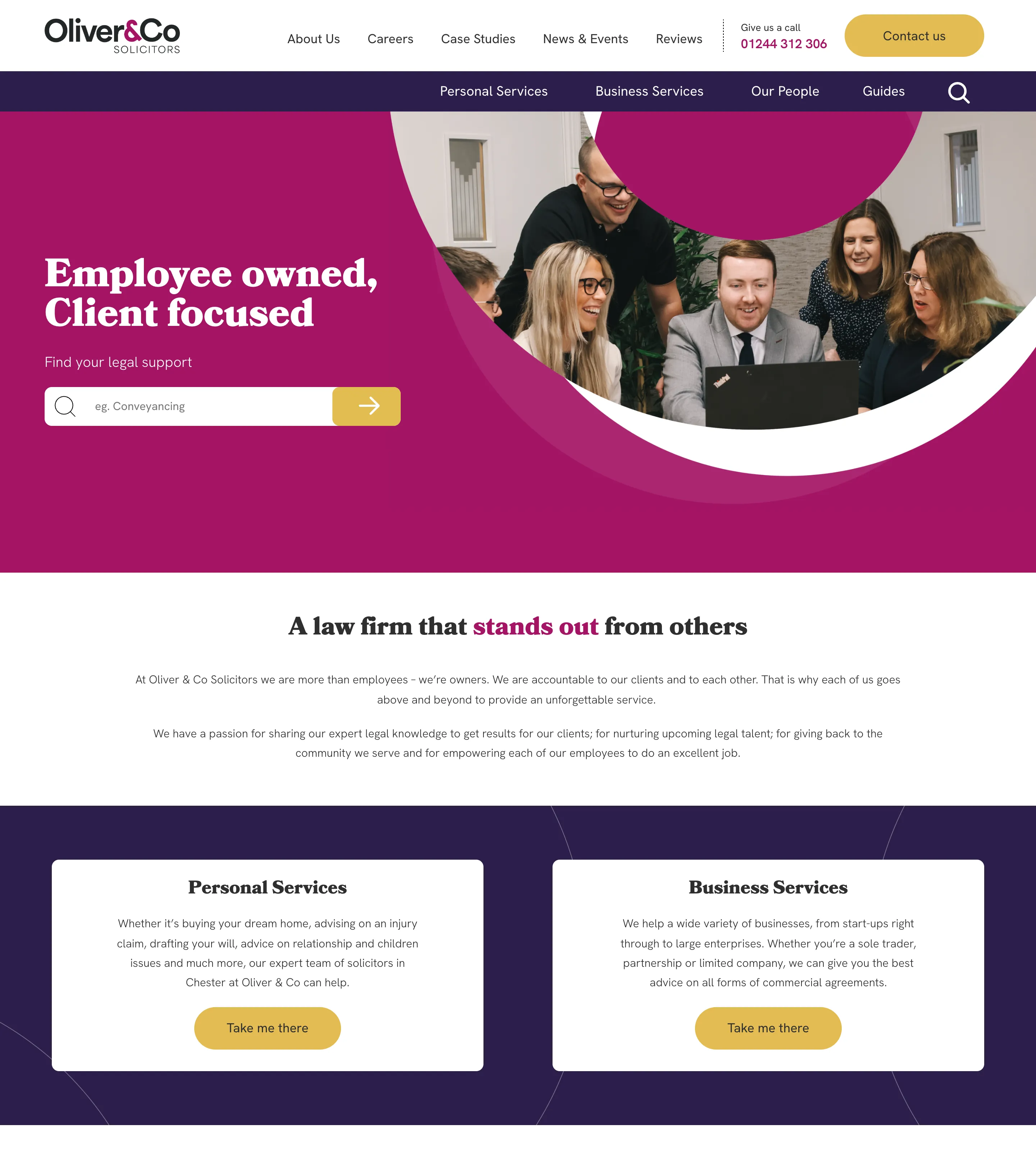 Homepage of Oliver & Co