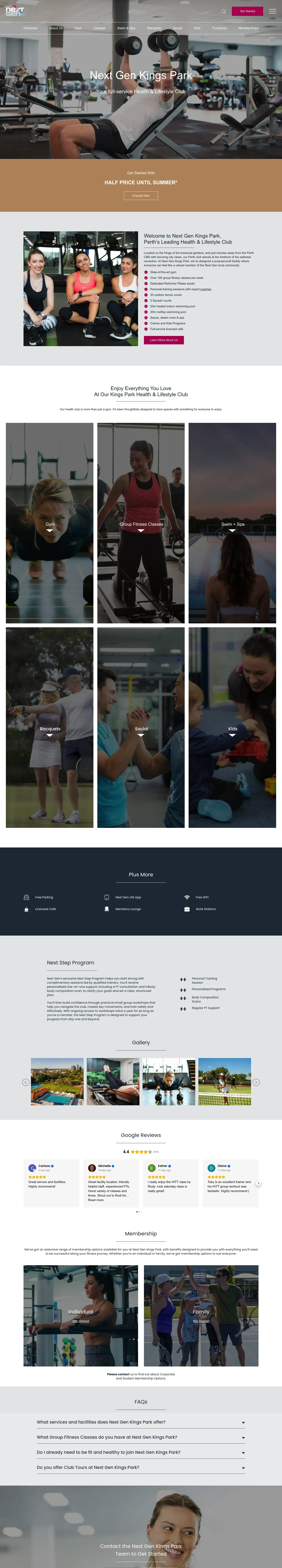 Homepage of Next Gen Club