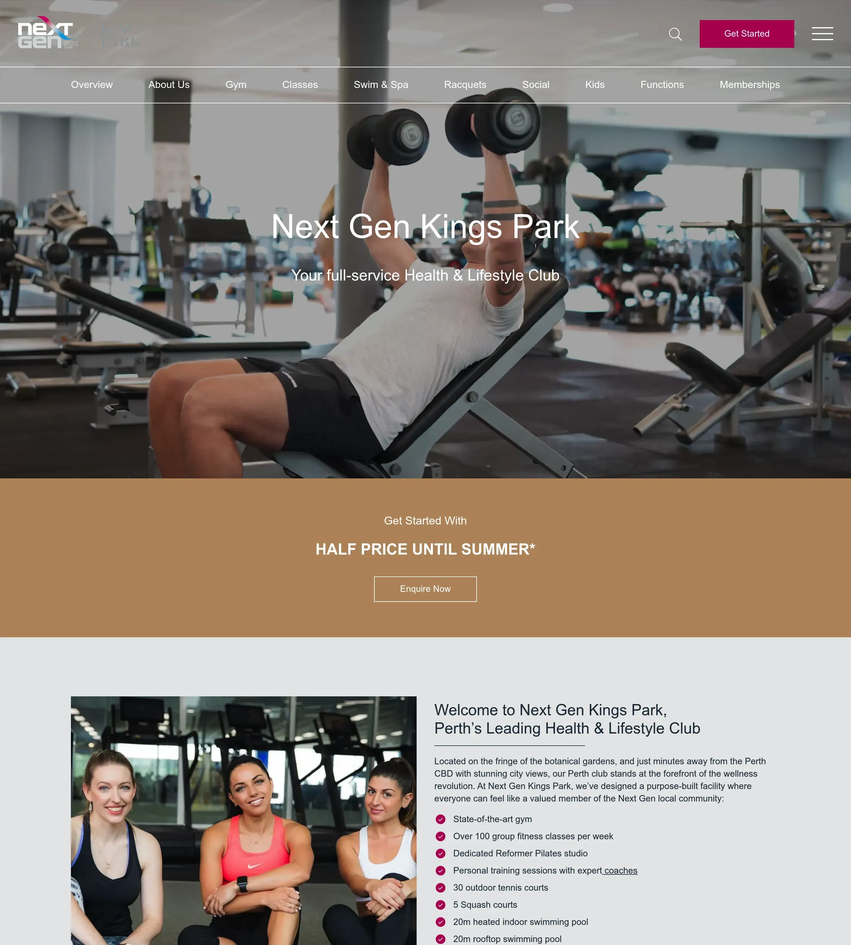 Homepage of Next Gen Club