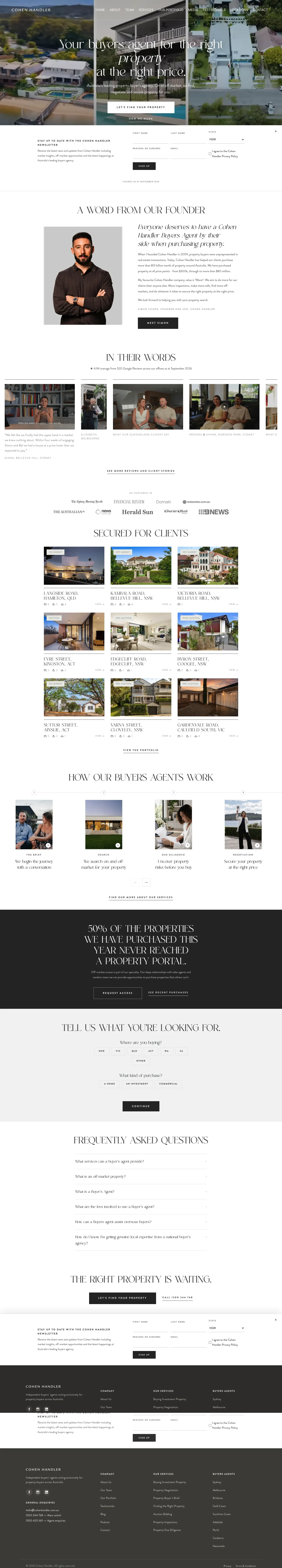 Homepage of Cohen Handler