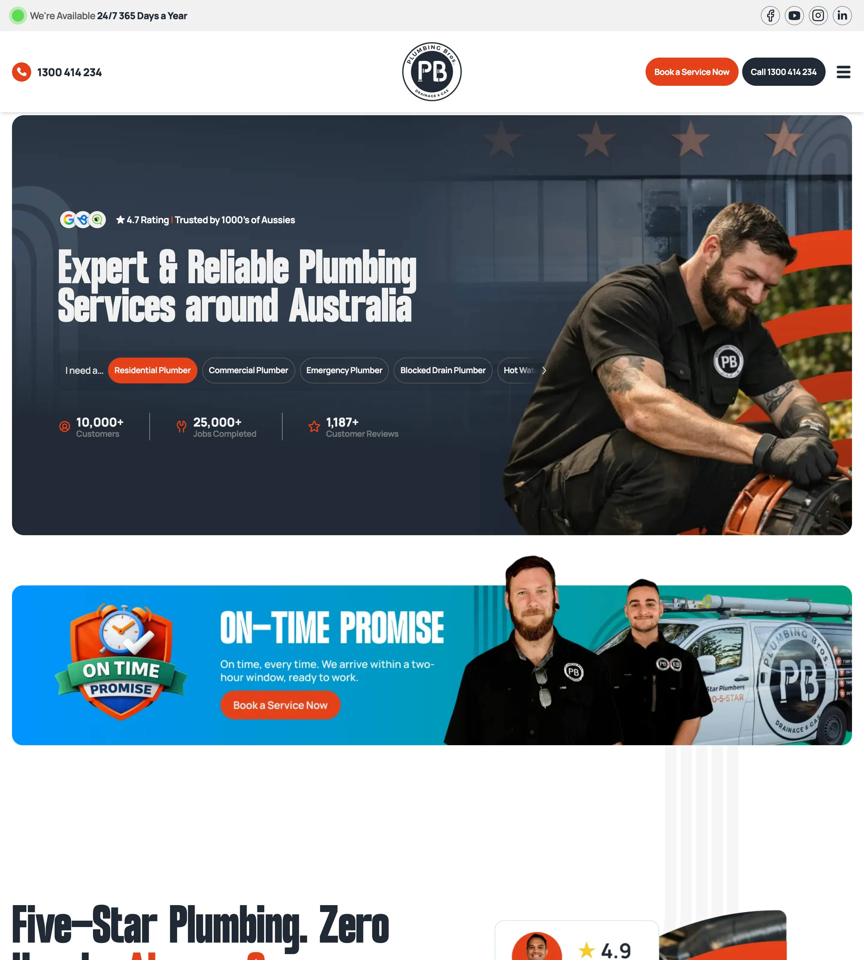 Homepage of Plumbing Bros