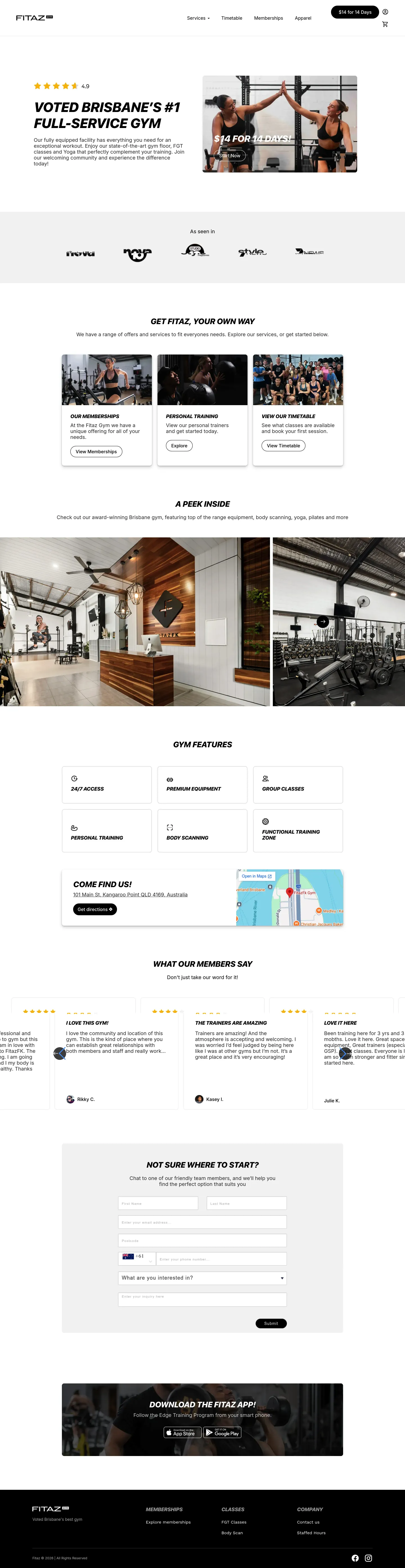 Homepage of Fitaz Gym