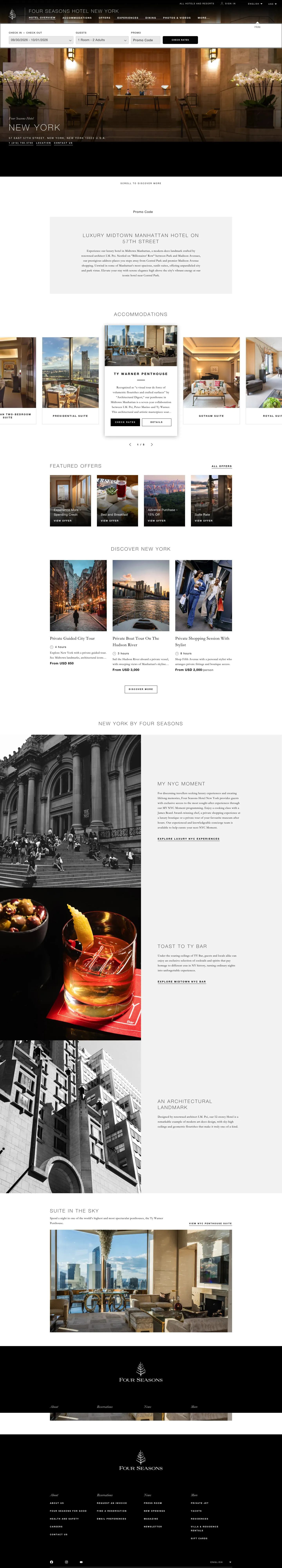 Homepage of Four Seasons