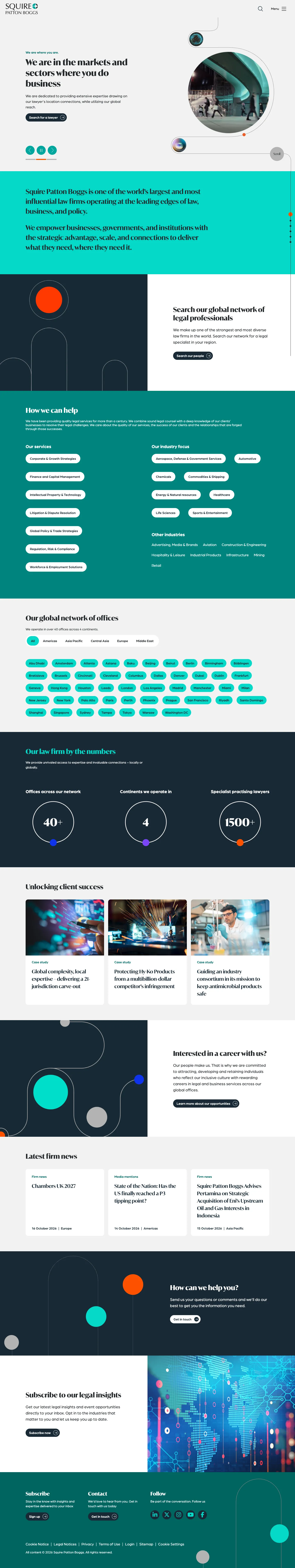 Homepage of Squire Patton Boggs