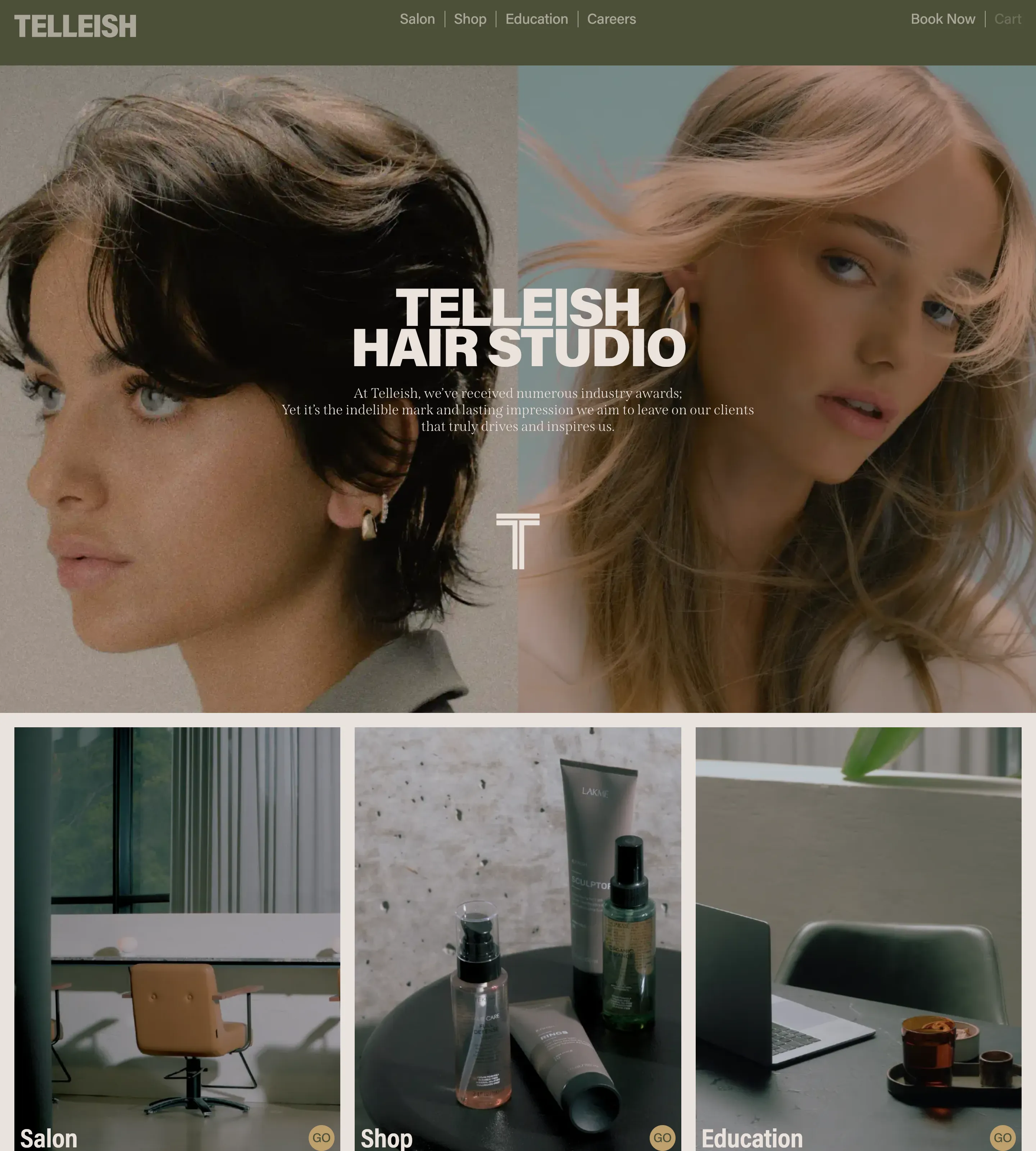 Homepage of Telleish Hair Studio
