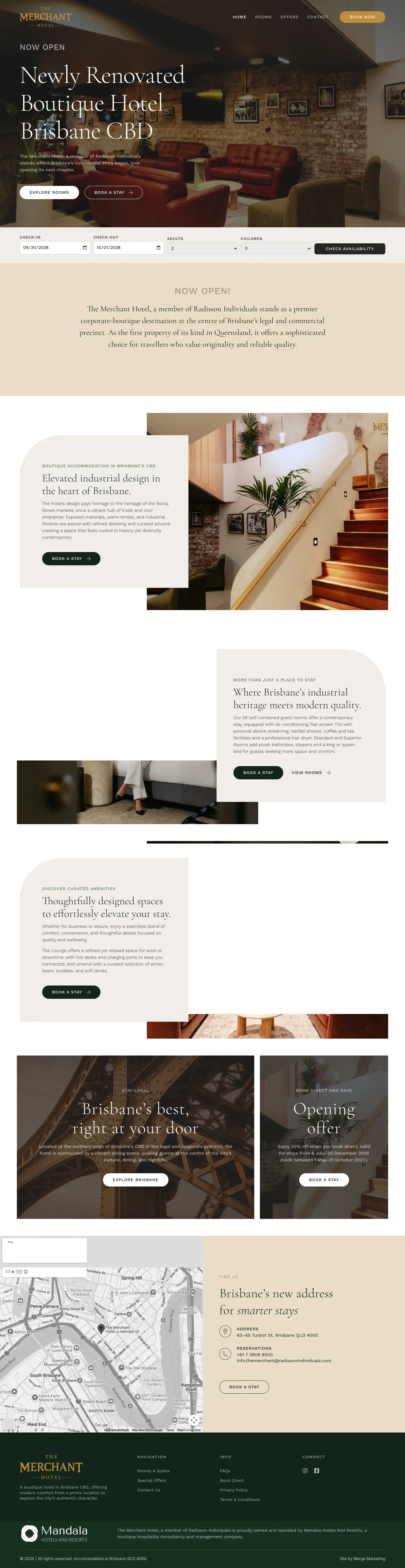 Homepage of The Merchant Hotel