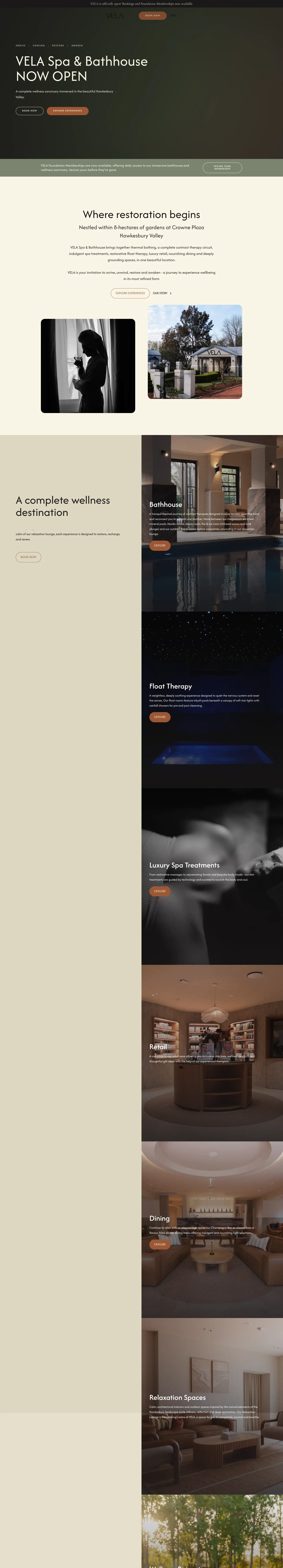 Homepage of VELA