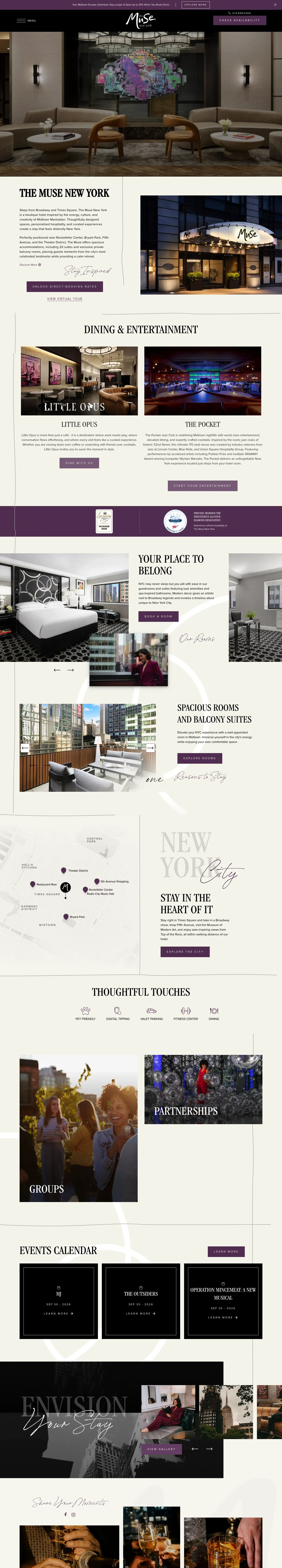 Homepage of The Muse Hotel