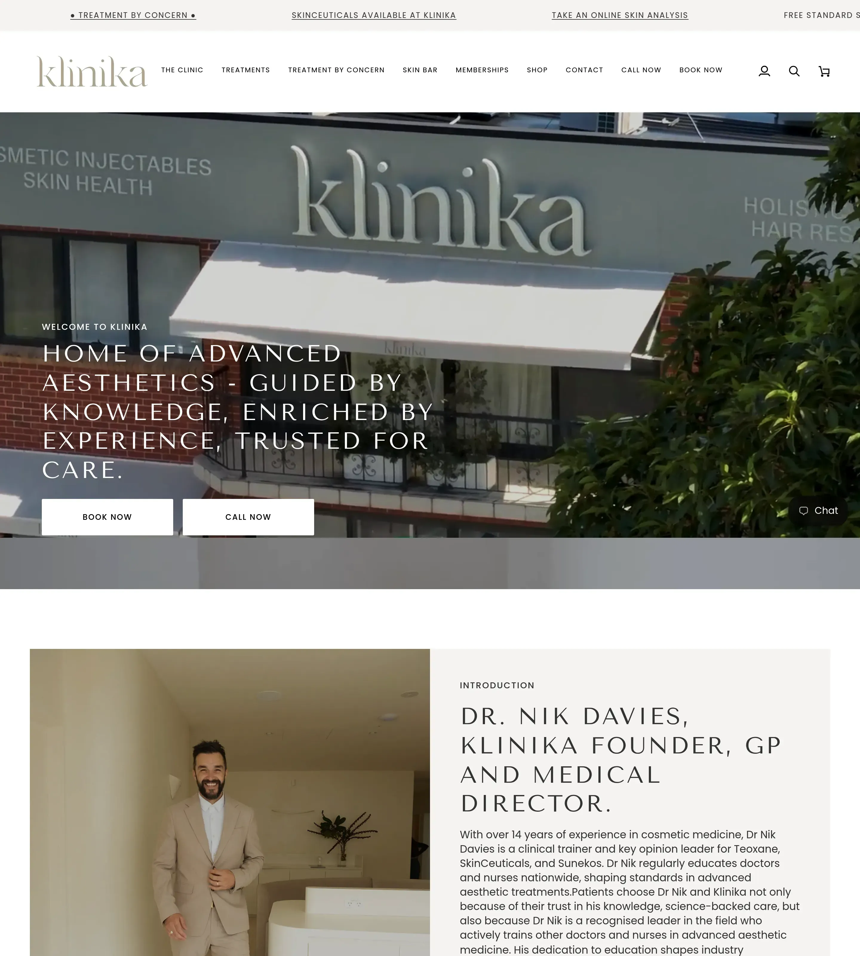 Homepage of Klinika