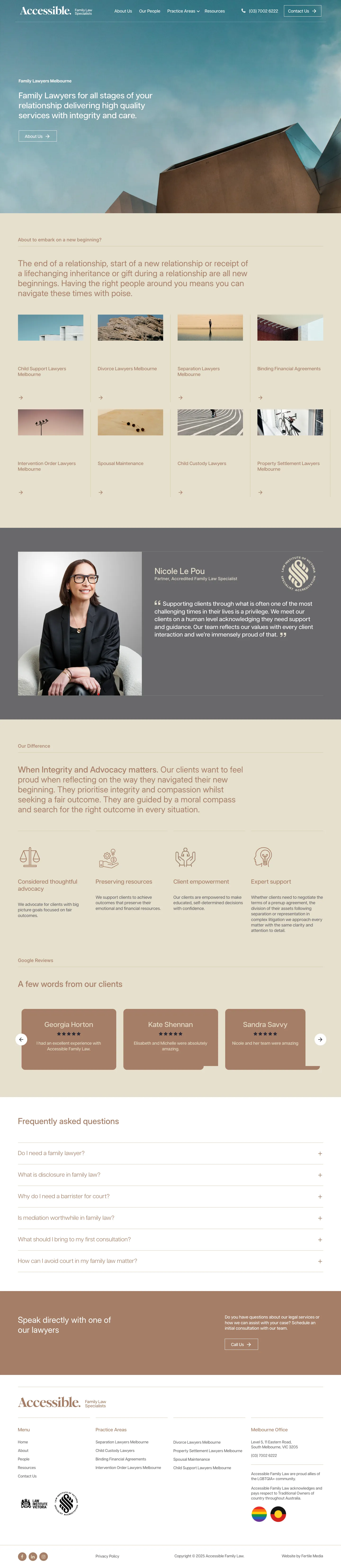 Homepage of Accessible Family Law