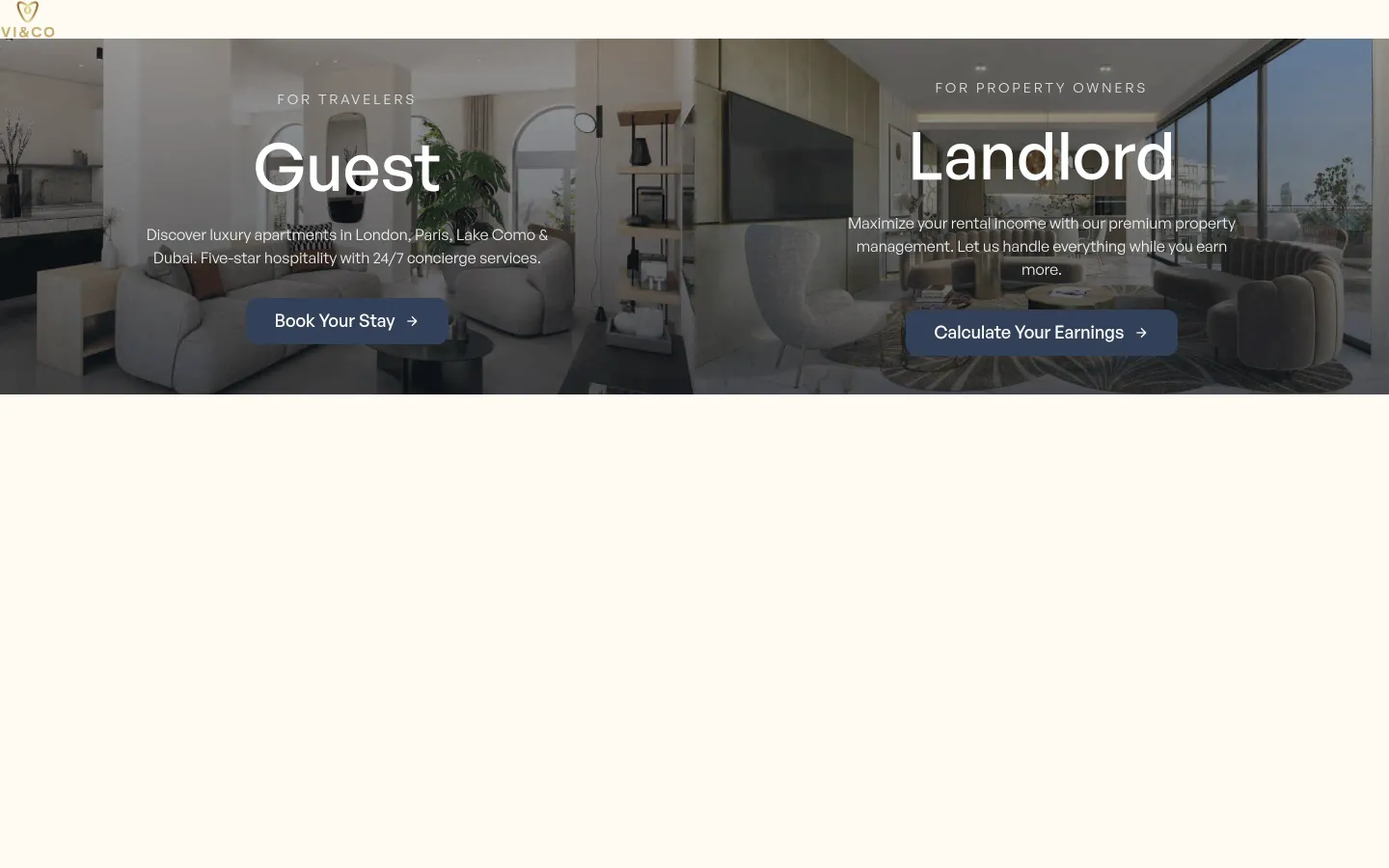 Homepage of Vi and co