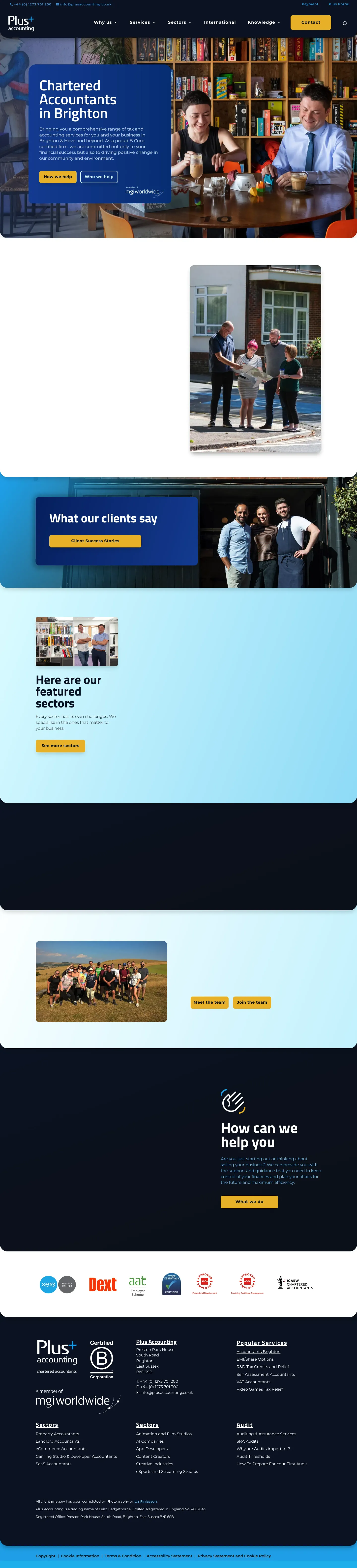 Homepage of Plus Accounting