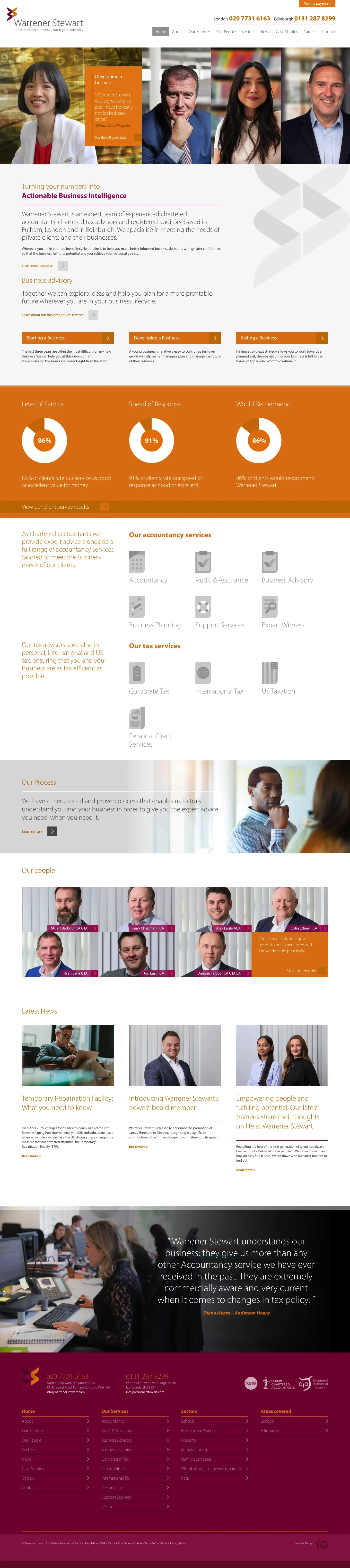 Homepage of Warrener Stewart