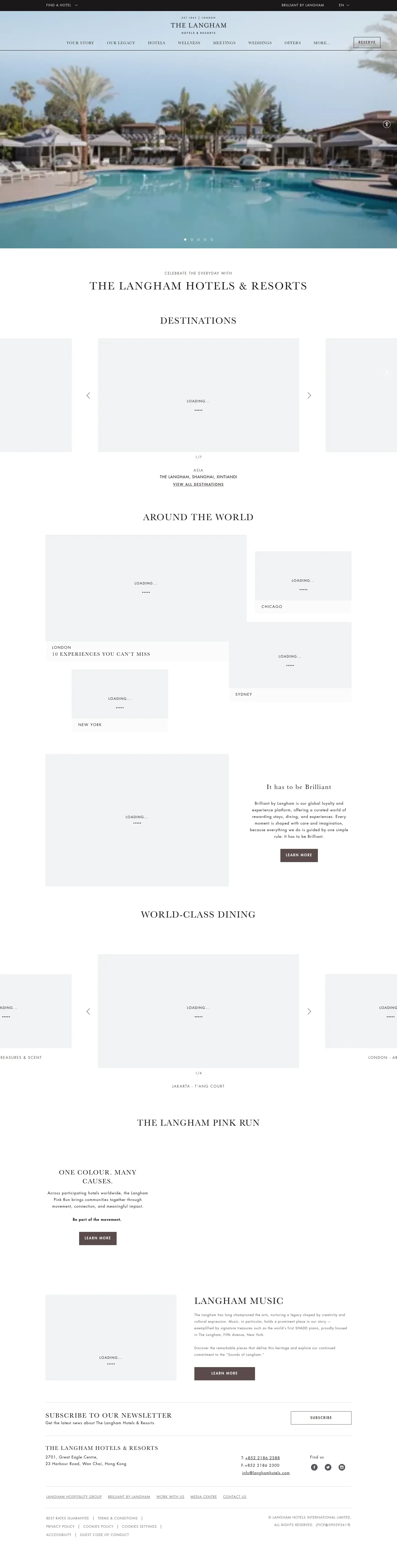 Homepage of The Langham
