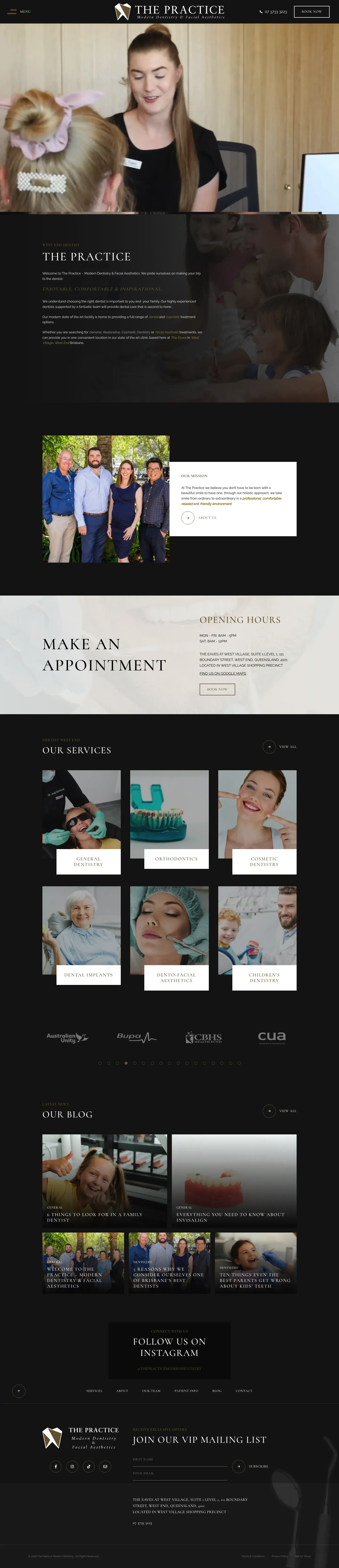 Homepage of The Practice