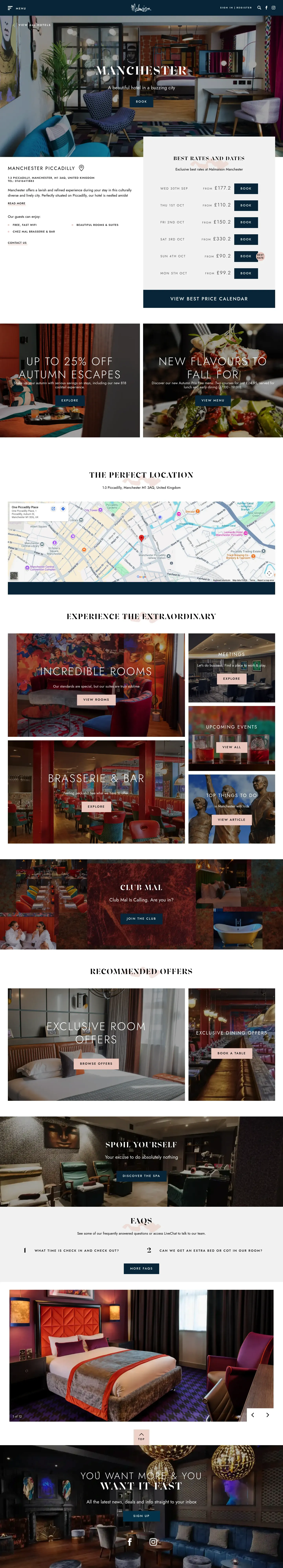 Homepage of Malmaison