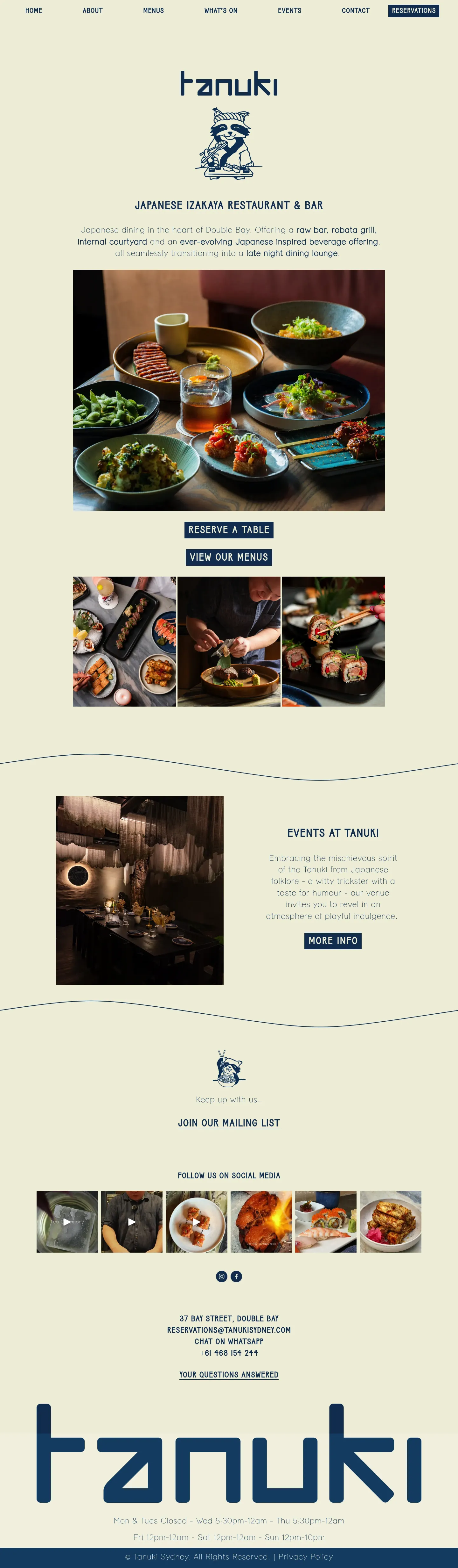 Homepage of Tanuki