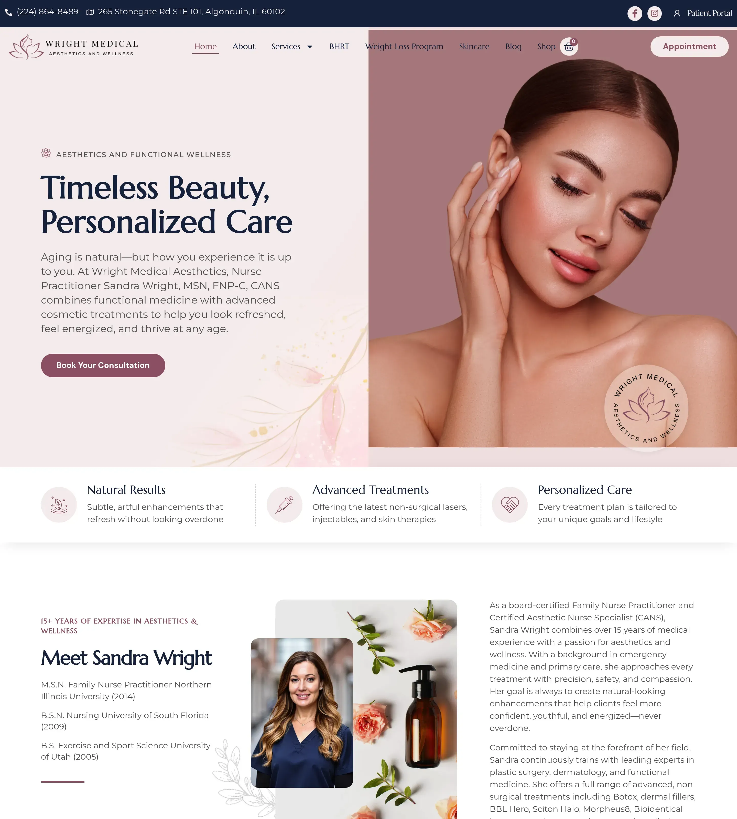 Homepage of Wright Medical