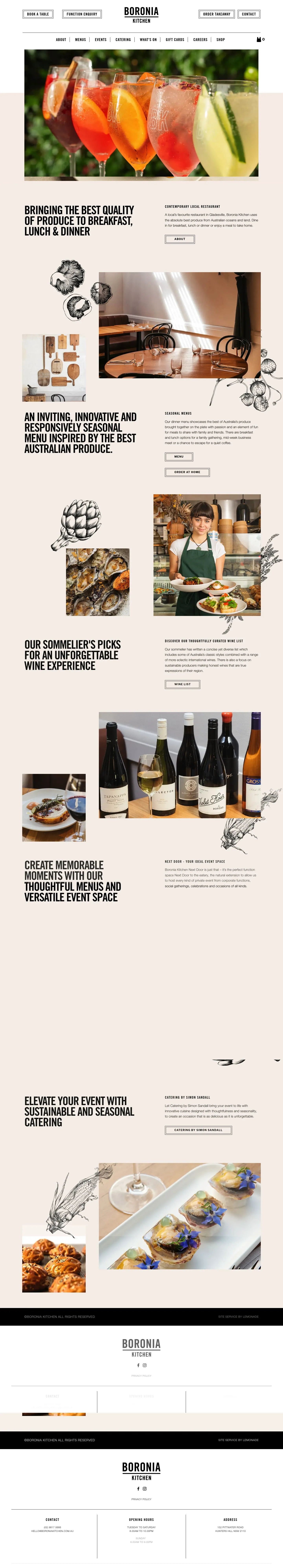 Homepage of Boronia Kitchen