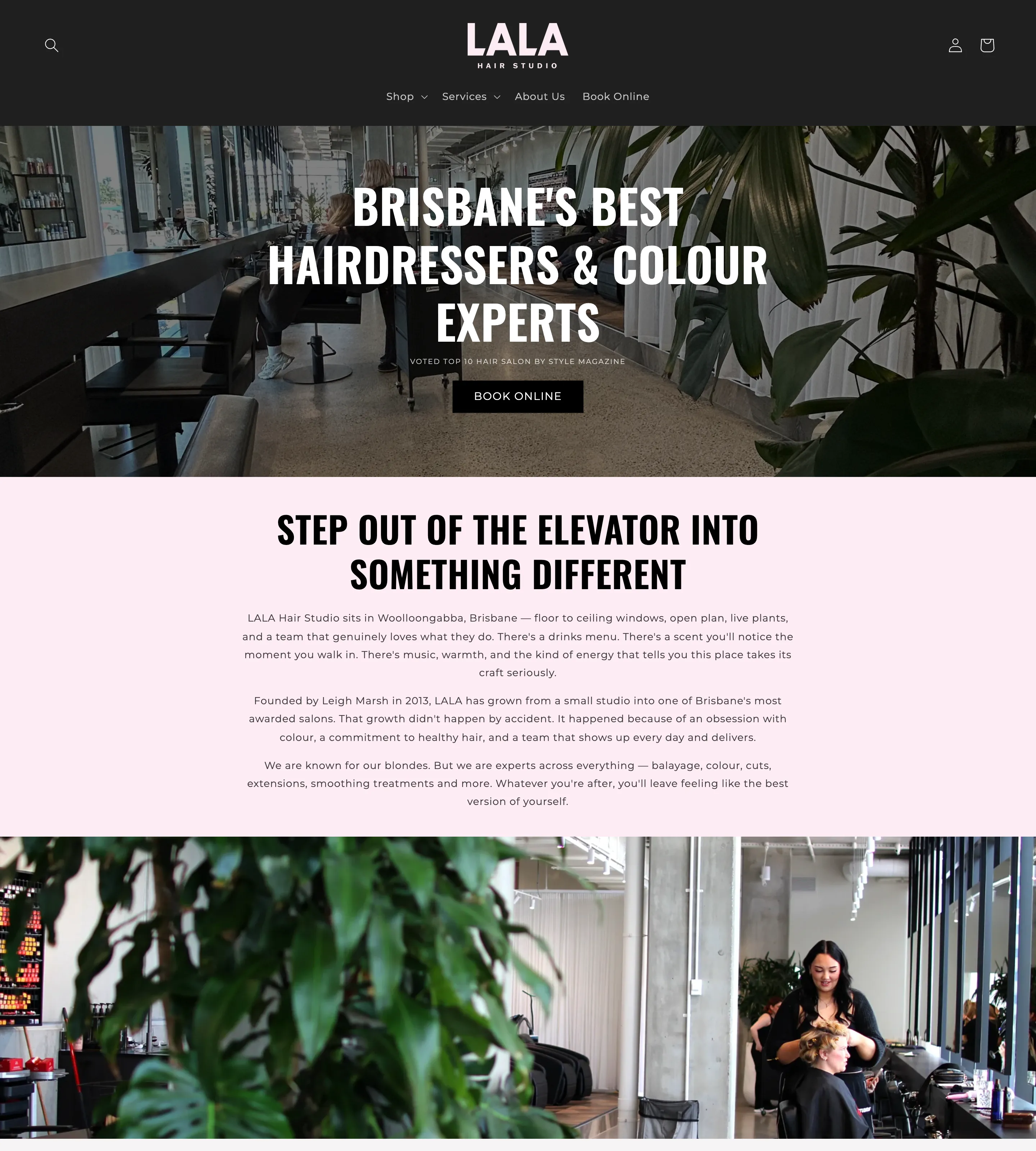 Homepage of LALA Hair Studio