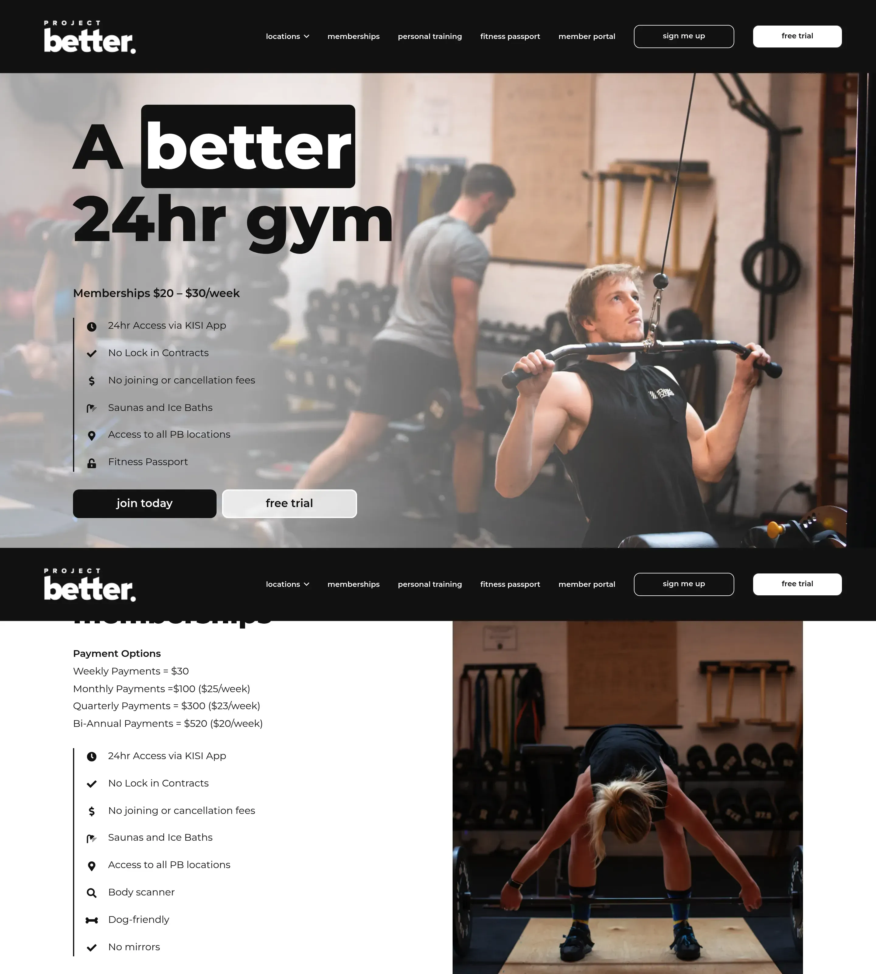 Homepage of Project better