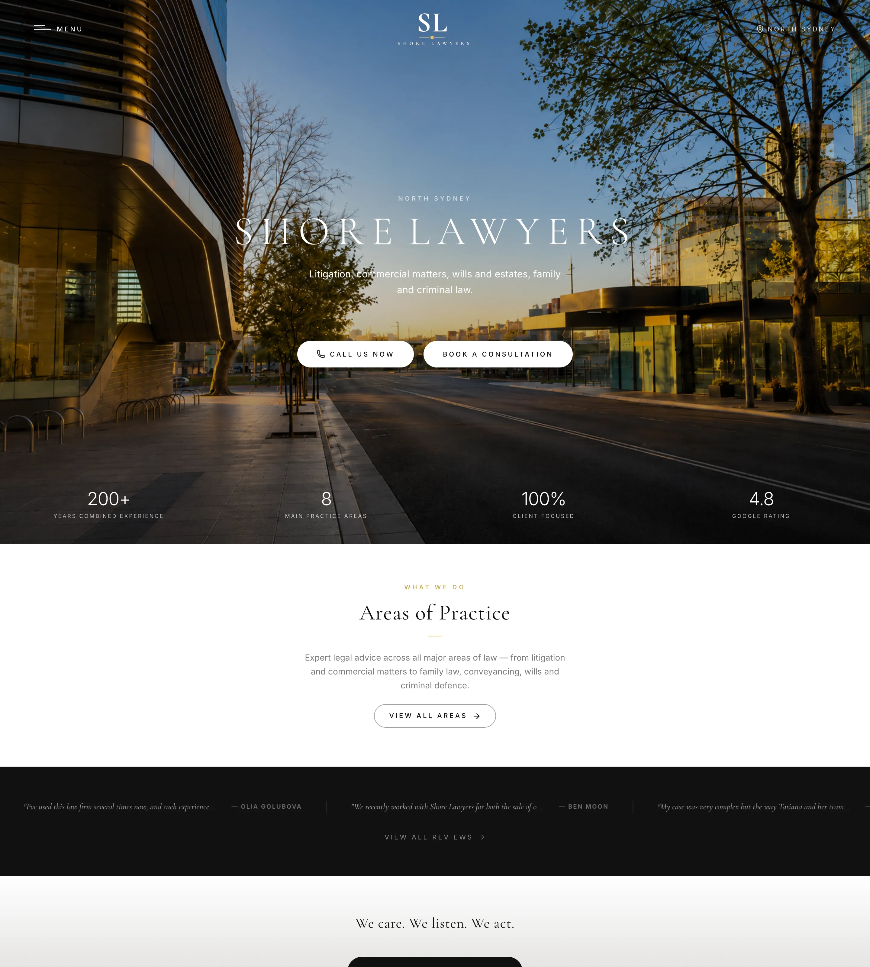 Homepage of Shore Lawyers