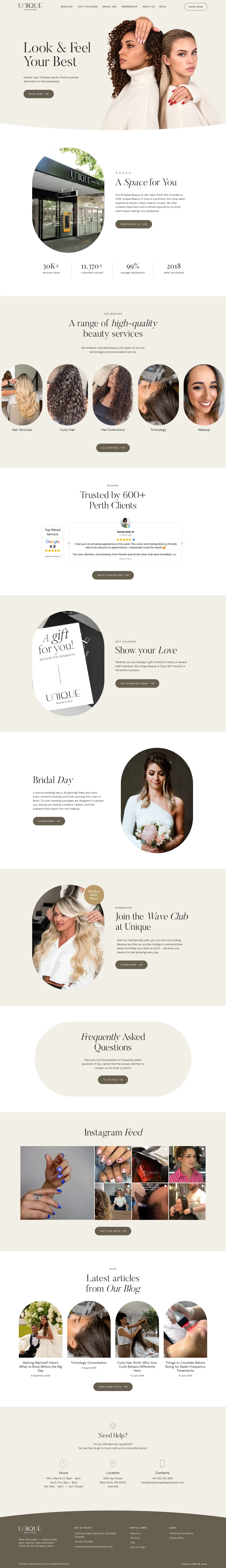 Homepage of Unique Beauty & Style
