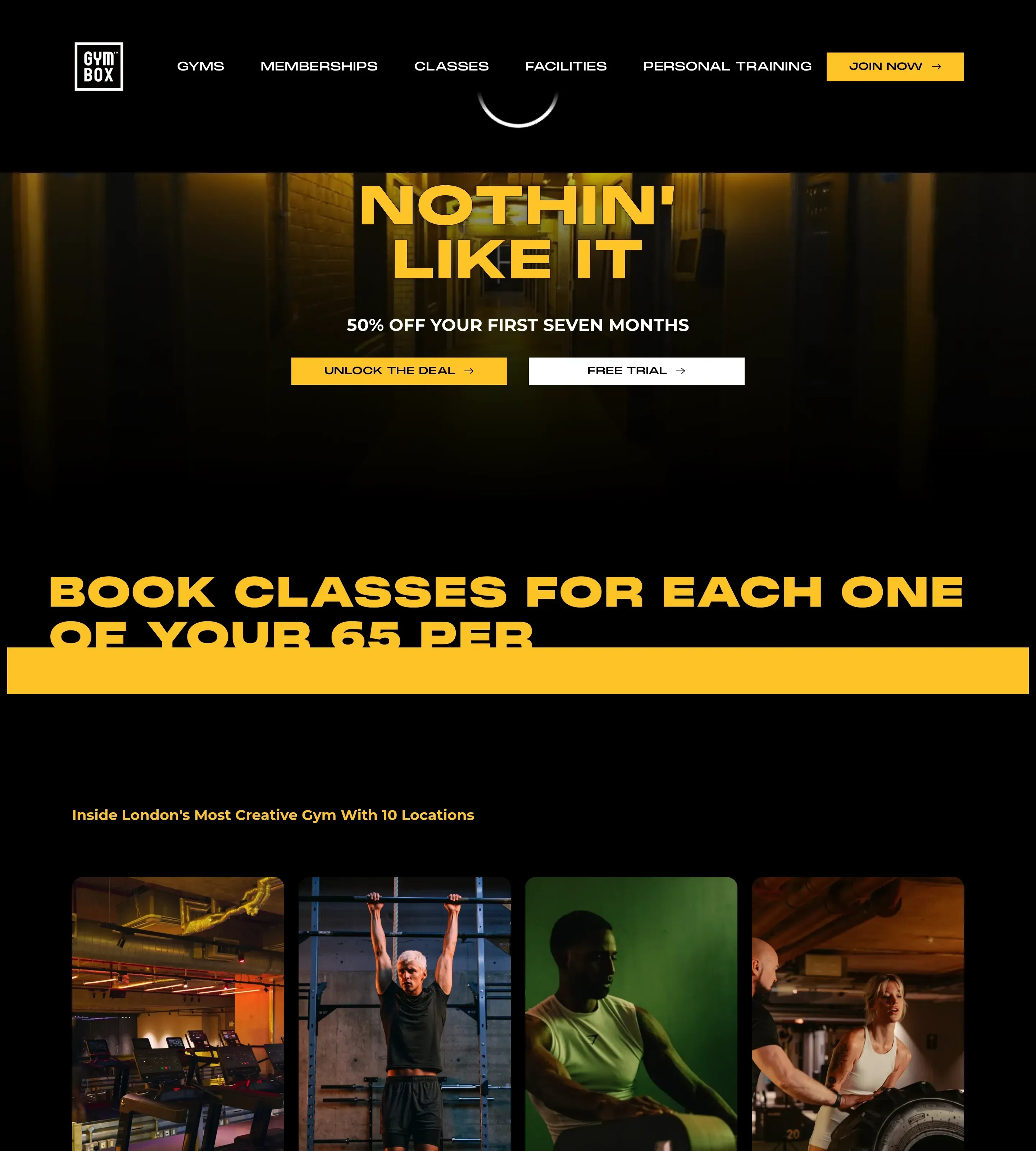 Homepage of Gymbox