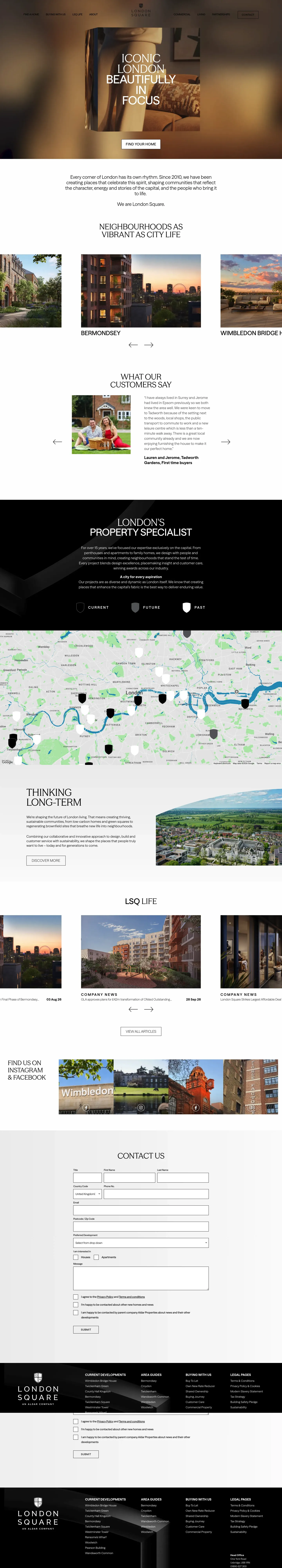Homepage of London Square