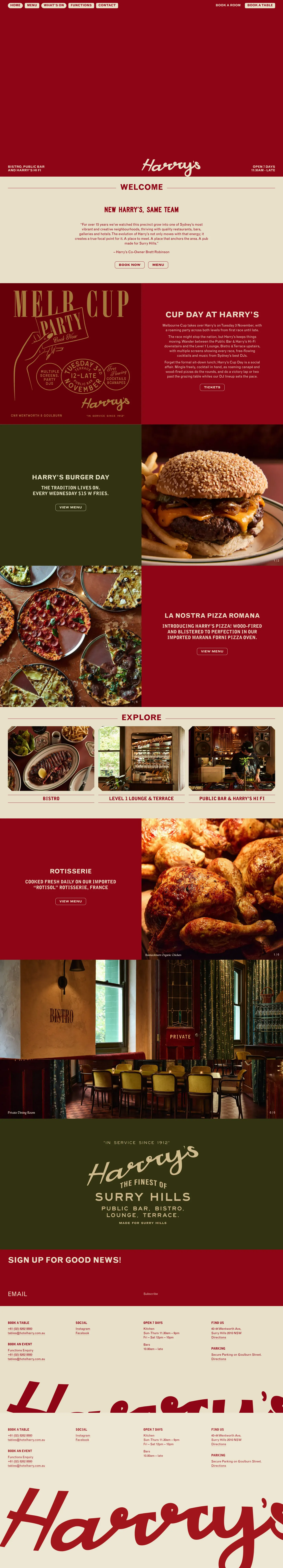 Homepage of Hotel Harry