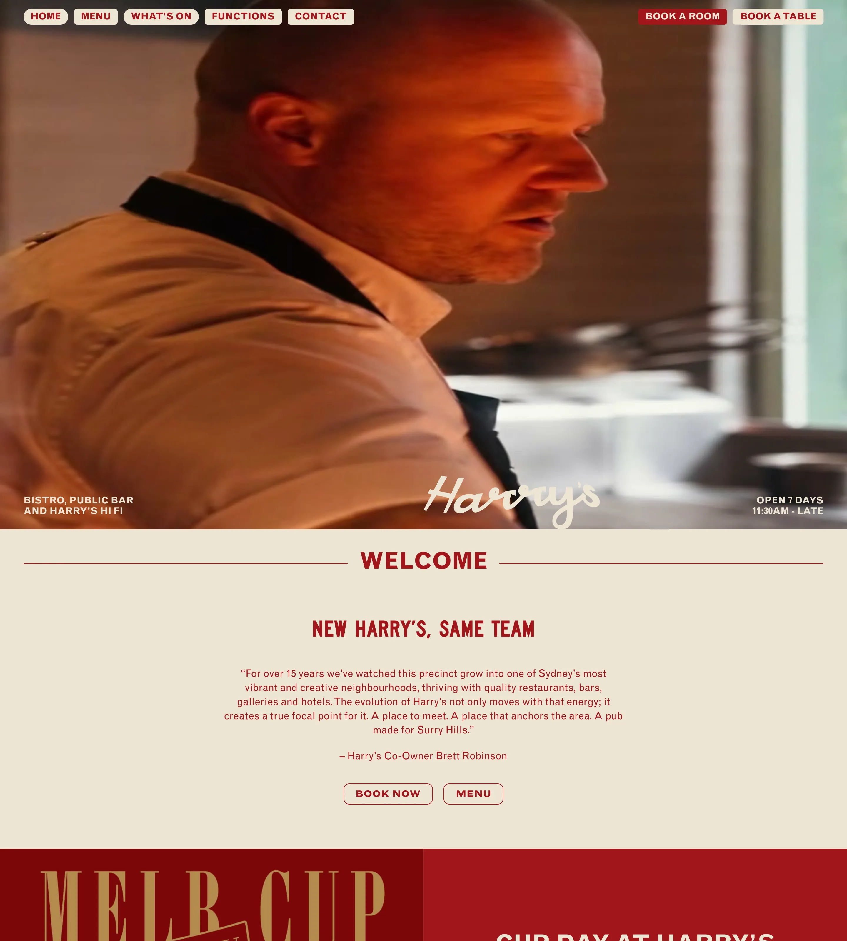 Homepage of Hotel Harry