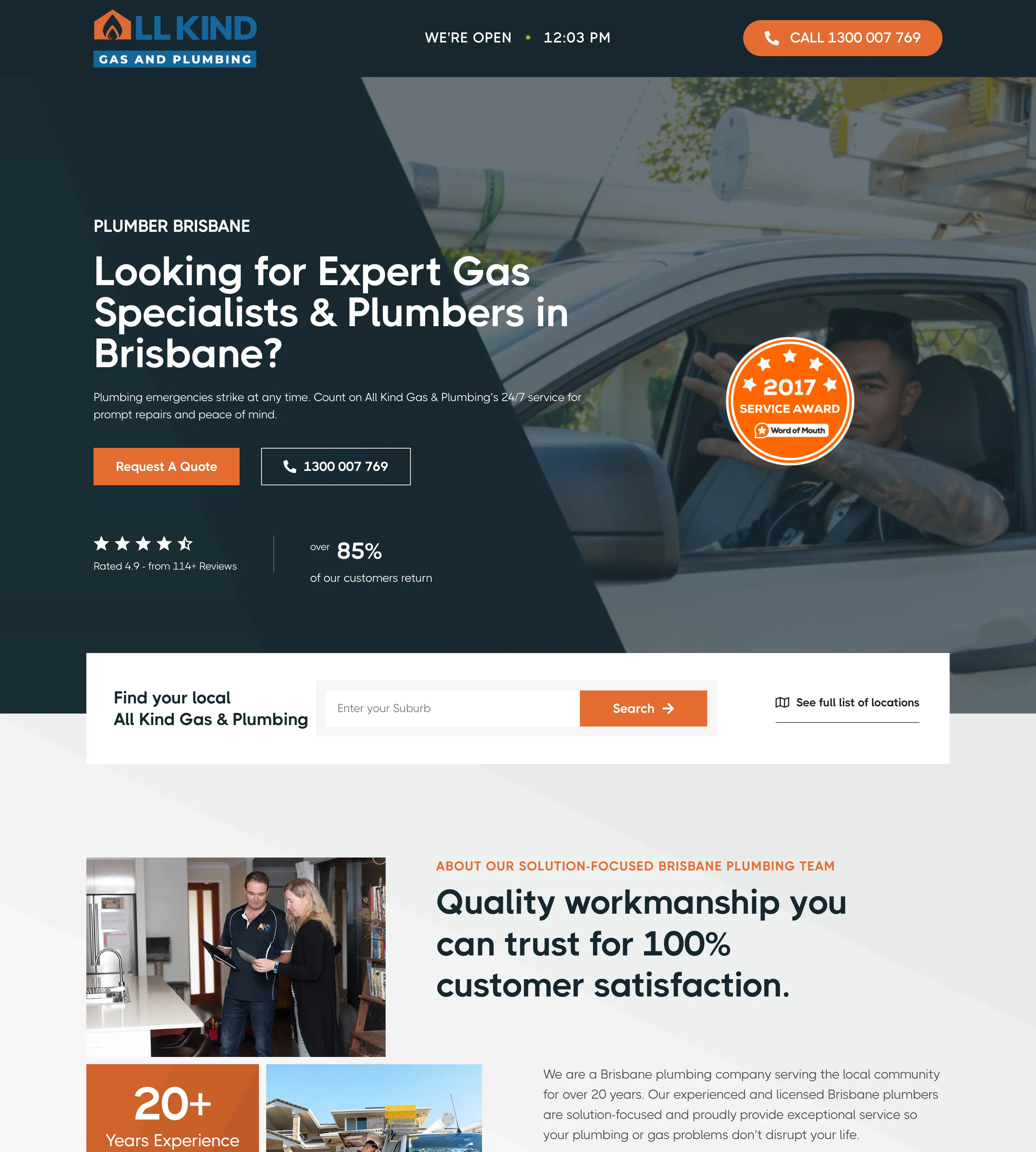 Homepage of All Kind Gas & Plumbing