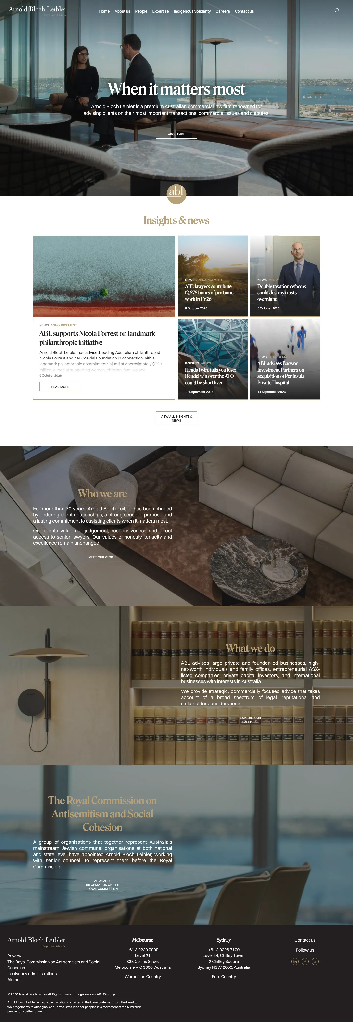 Homepage of Arnold Bloch Leibler