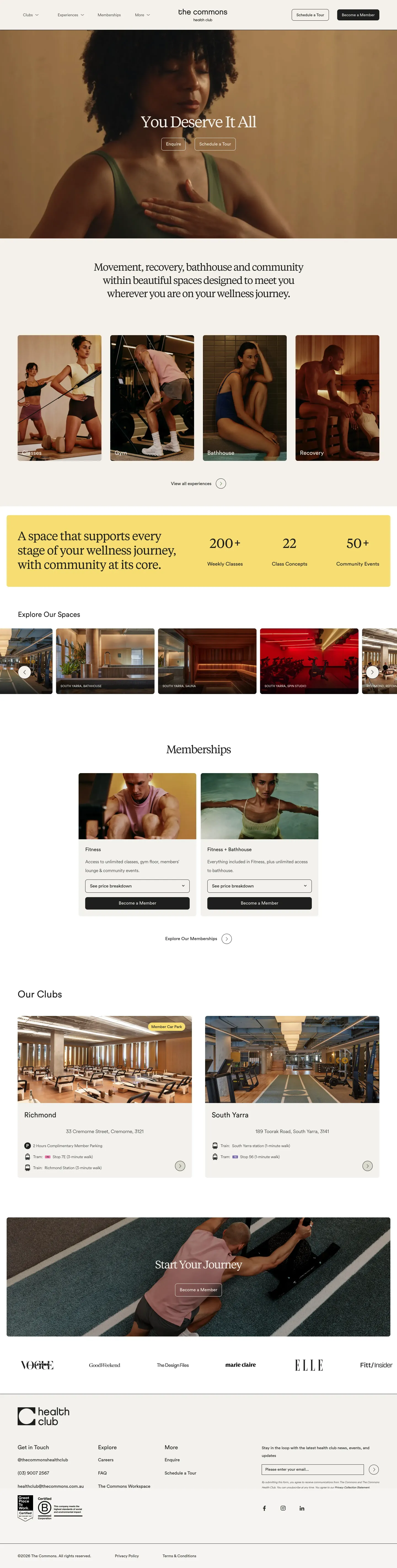 Homepage of The Commons