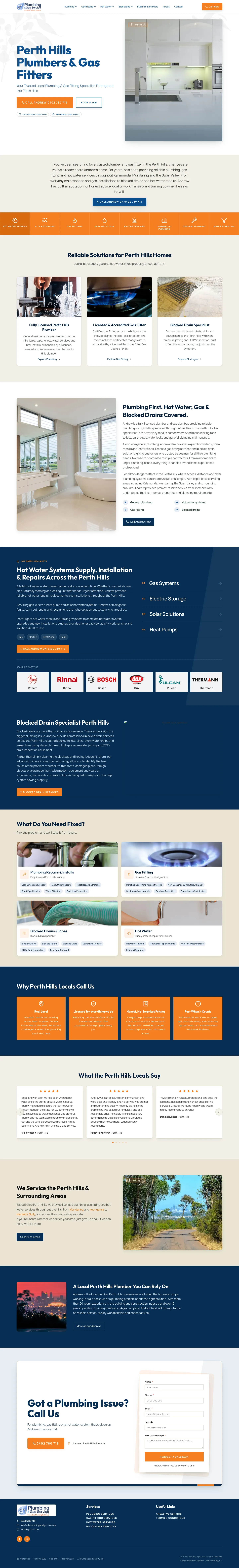 Homepage of AH Plumbing and Gas